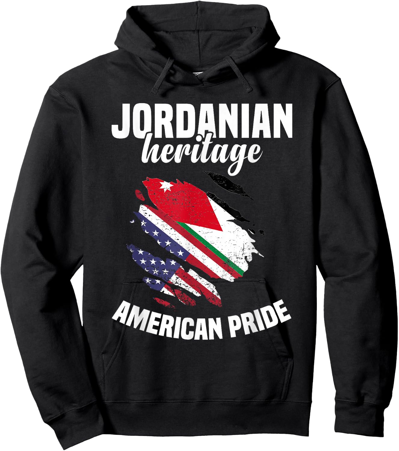 Jordan Flag Outfit American Flags US Uniform Jordanian Hoodie - Hoodie | Black