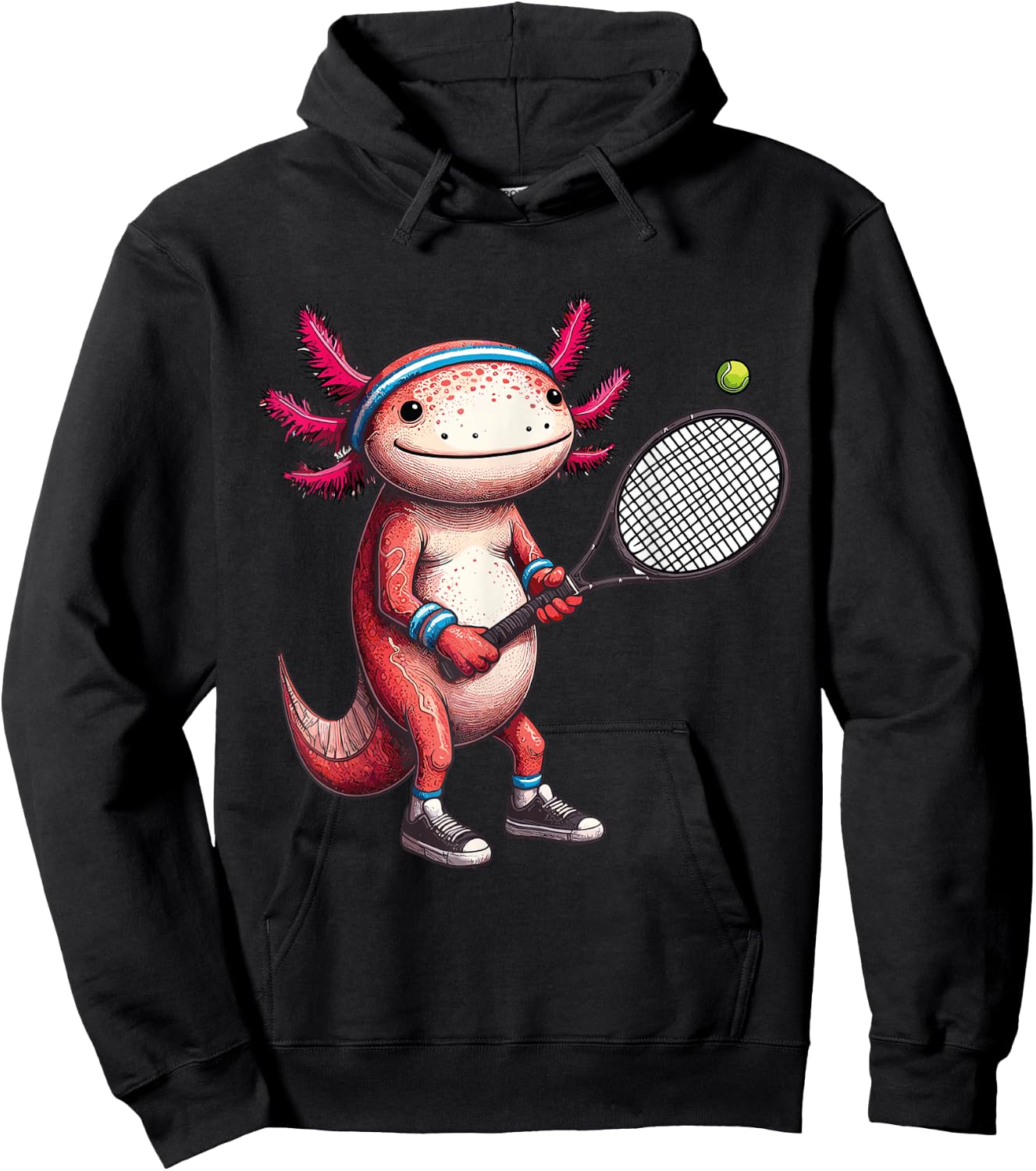 Axolotl Tennis Club Animals Sport Tournament Players Hoodie - Hoodie | Black