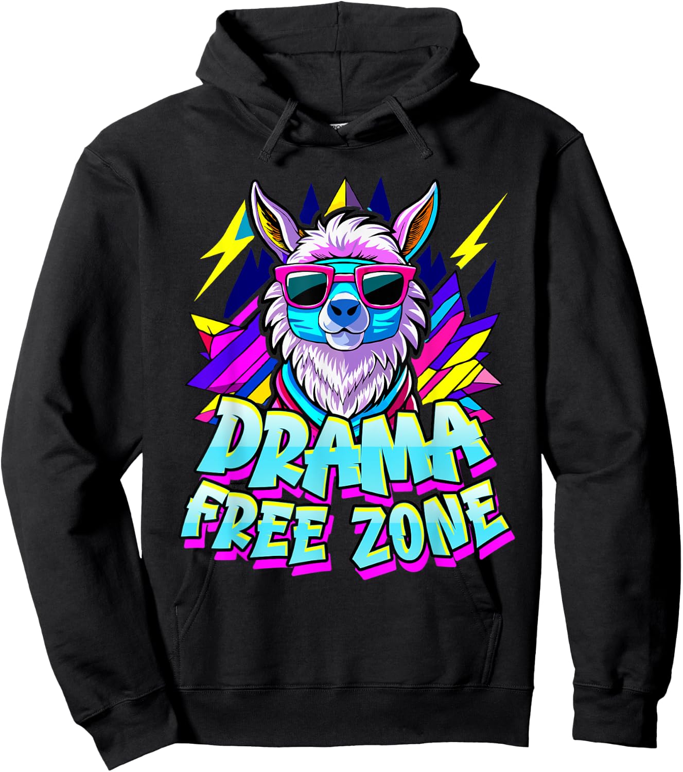 Alpaca Fan DRAMA FREE ZONE Funny Alpacas Hoodie - Hoodie | Black
