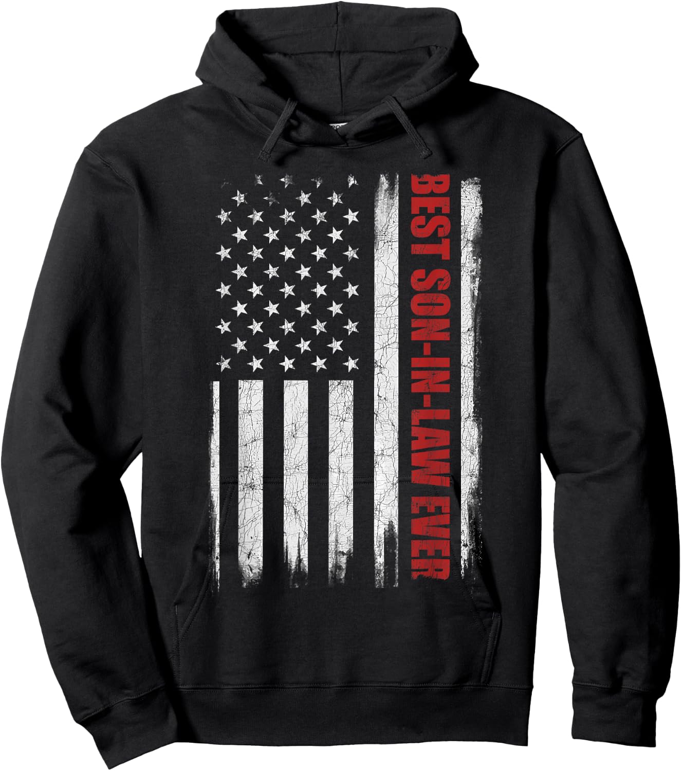 Funny Best Son In-Law Ever, US American Flag Son In-Law Men Hoodie - Hoodie | Black