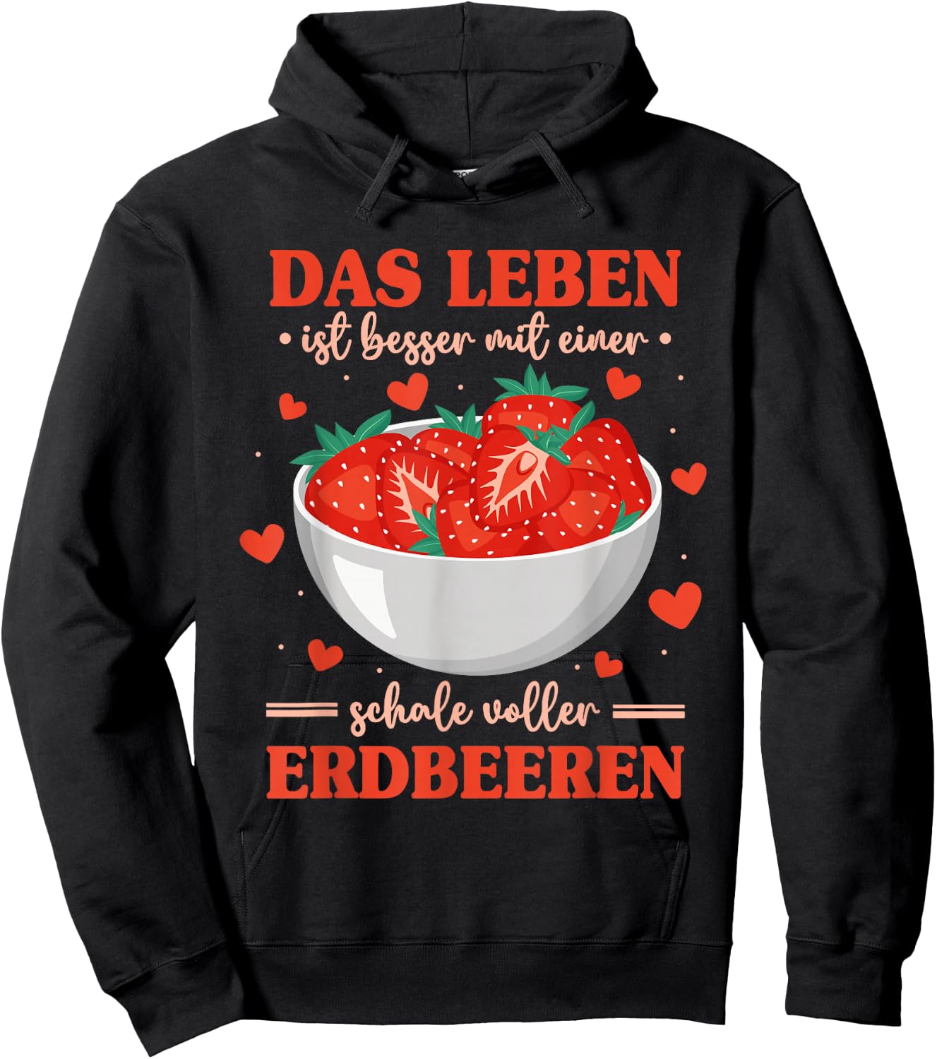 Strawberry Lovers Strawberry Sayings , black Hoodie - Hoodie | Black