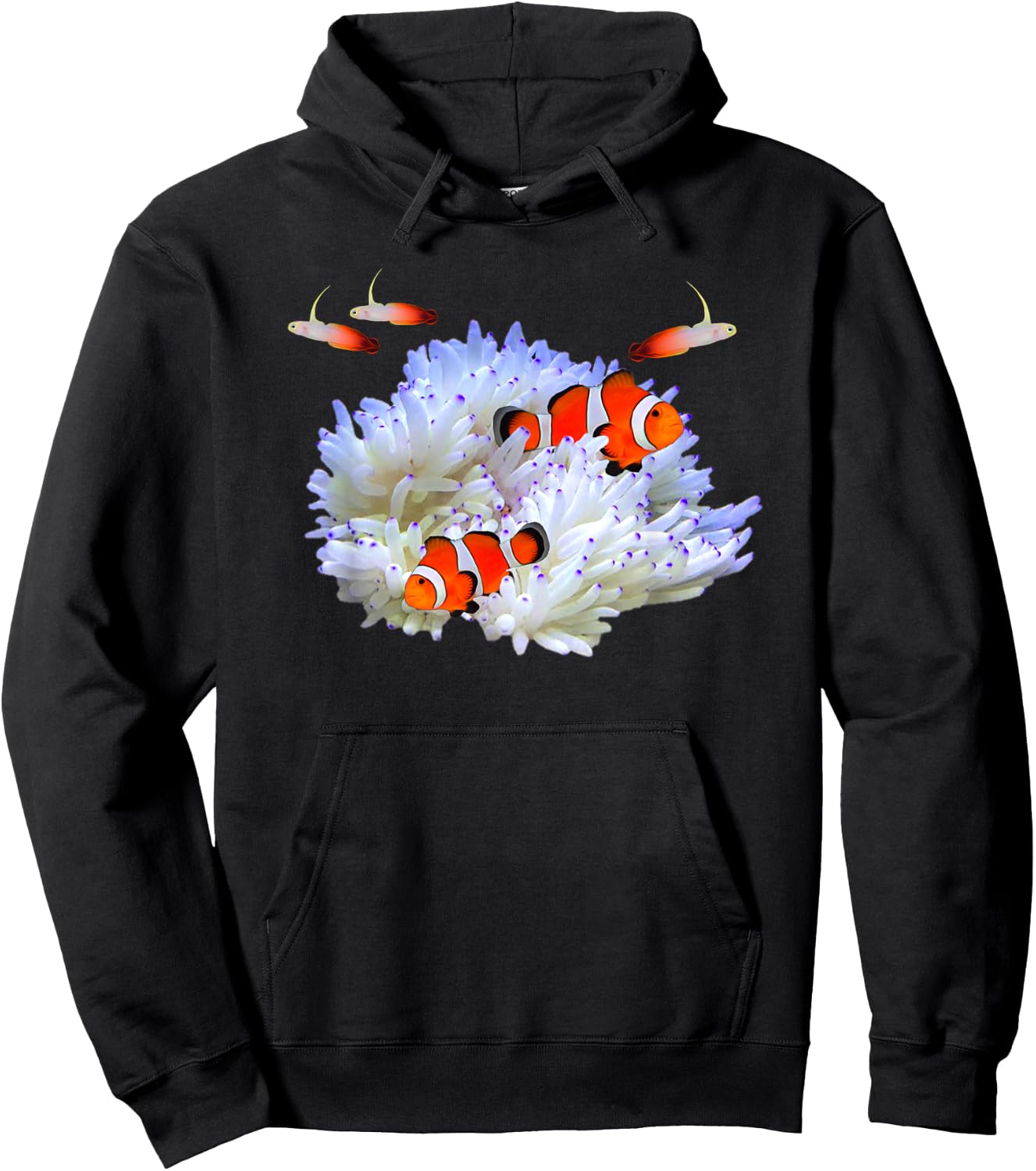 Sebae Anemone Clownfish Firefish Saltwater Reef Aquarium Hoodie - Hoodie | Black