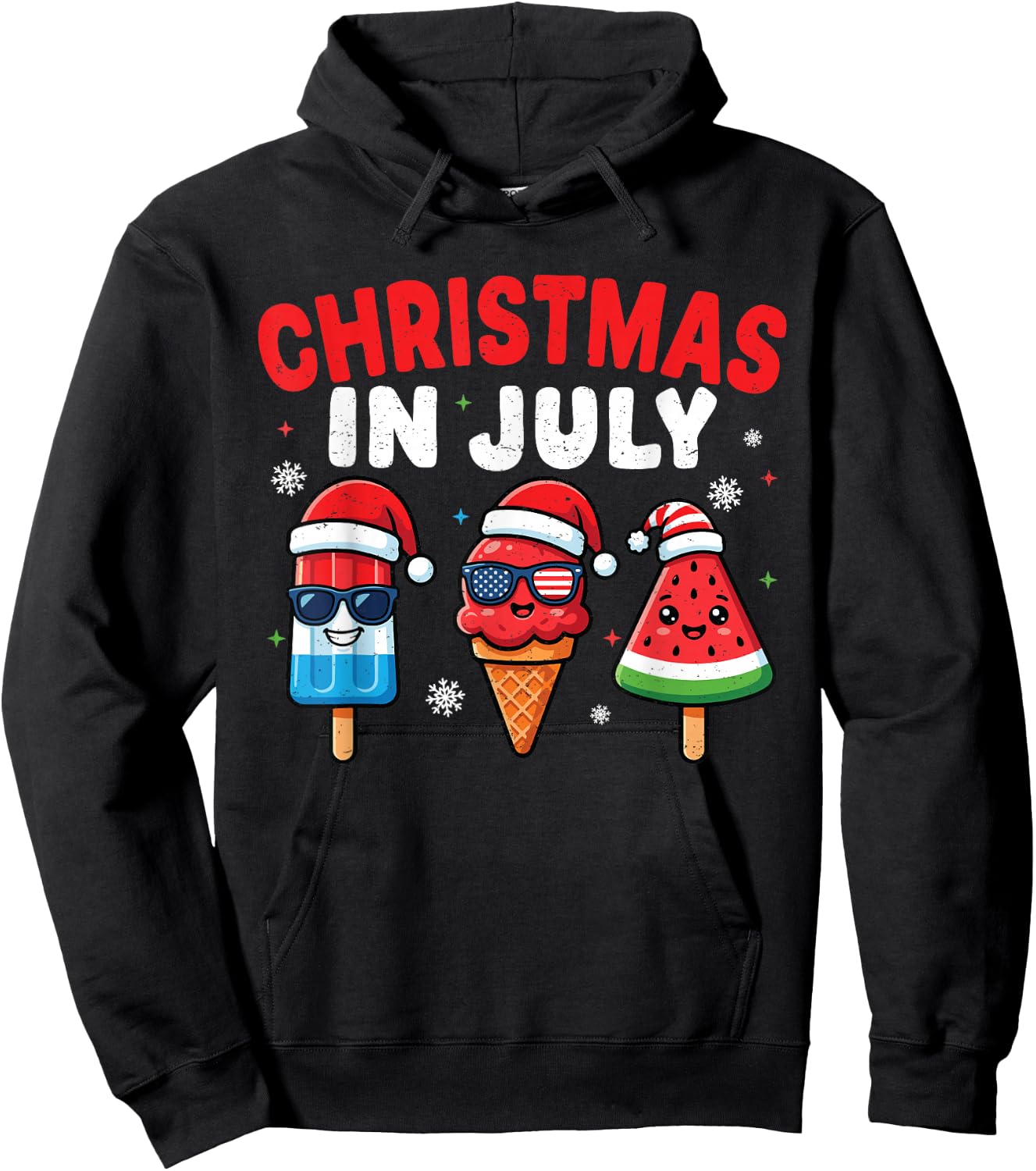 Popsicles Ice Cream Christmas in July Women Toddler Boy Kids Hoodie - Hoodie | Black