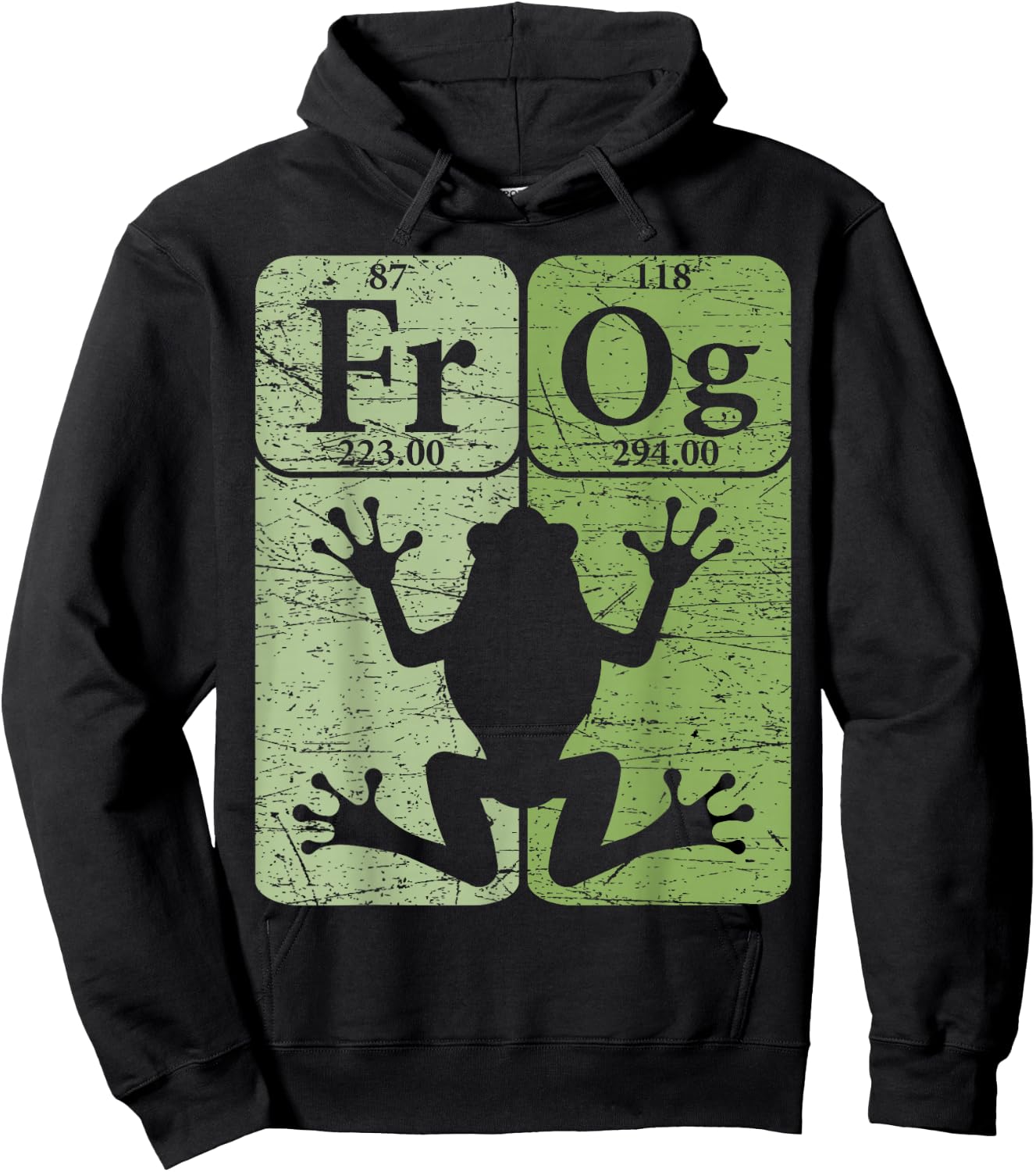 Frog Periodic Table Elements Herpetologist Frog Lover Retro Hoodie - Hoodie | Black
