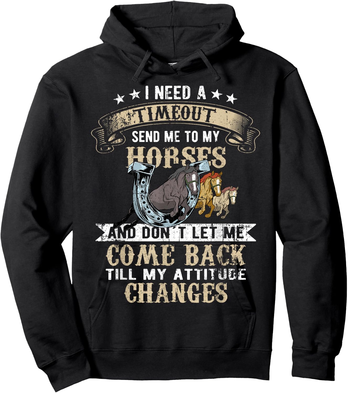 Horse Riding I need a timeout Horses Horse Racing Hoodie - Hoodie | Black