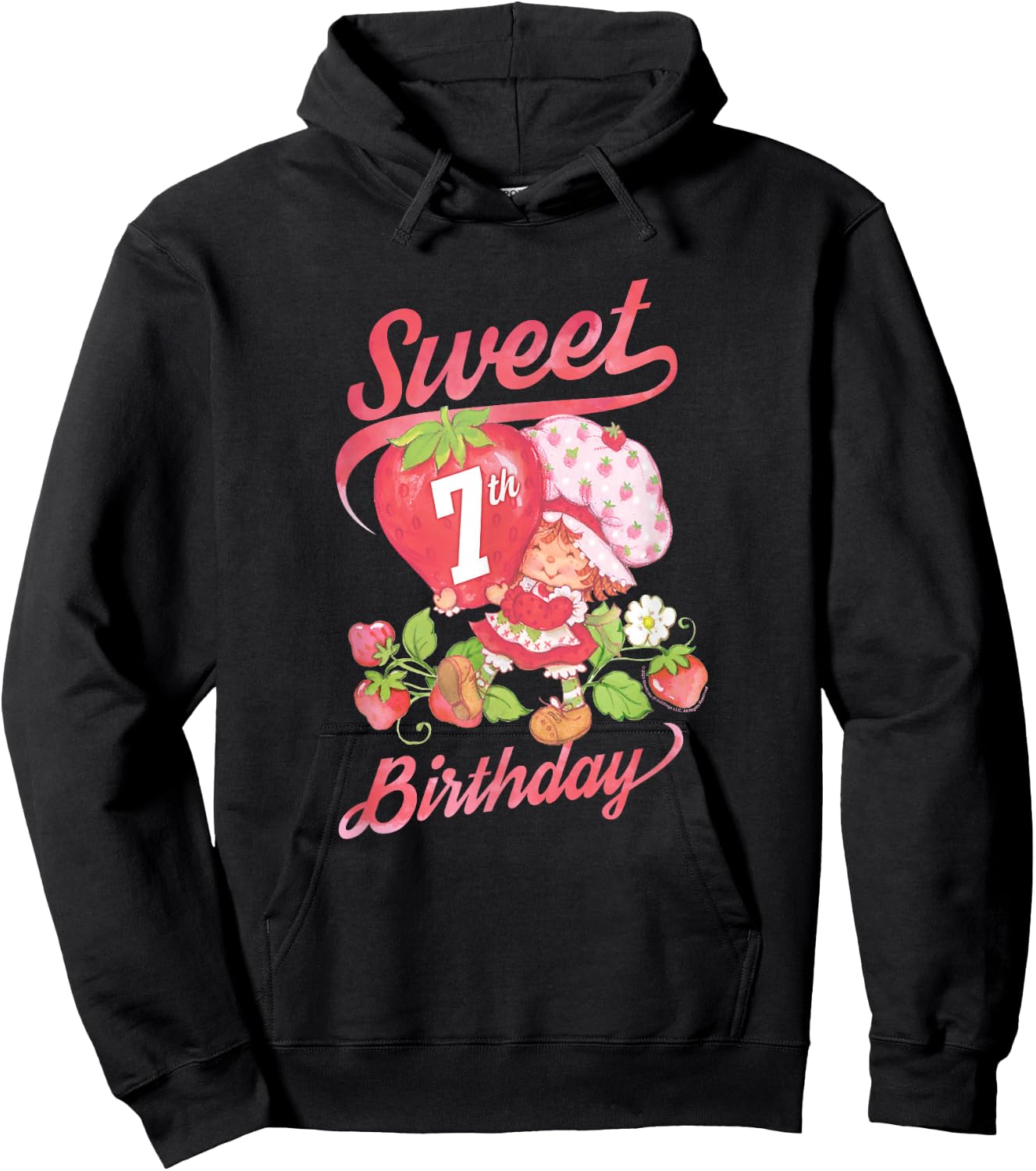 Strawberry Shortcake Vintage Sweet 7th Birthday Hoodie - Hoodie | Black