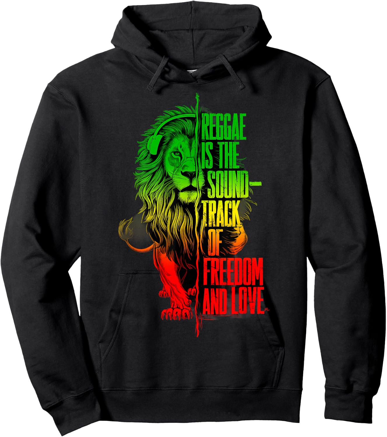 Rasta Reggae Lion Of Judah Reggae Musik-Kopfhörer Hoodie - Hoodie | Black