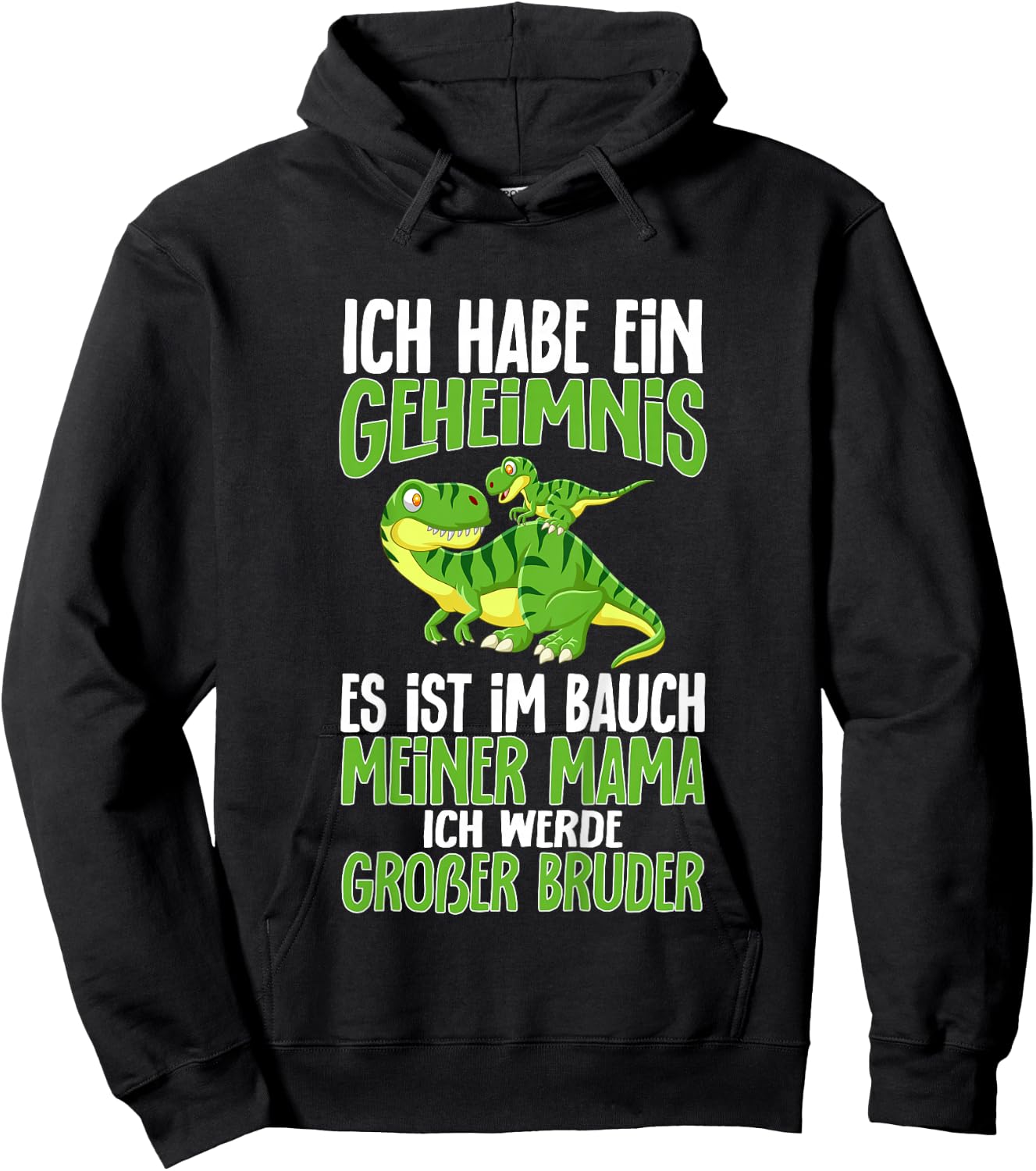 Children's Funny I Will Be Big Brother Dinosaur, black Hoodie - Hoodie | Black