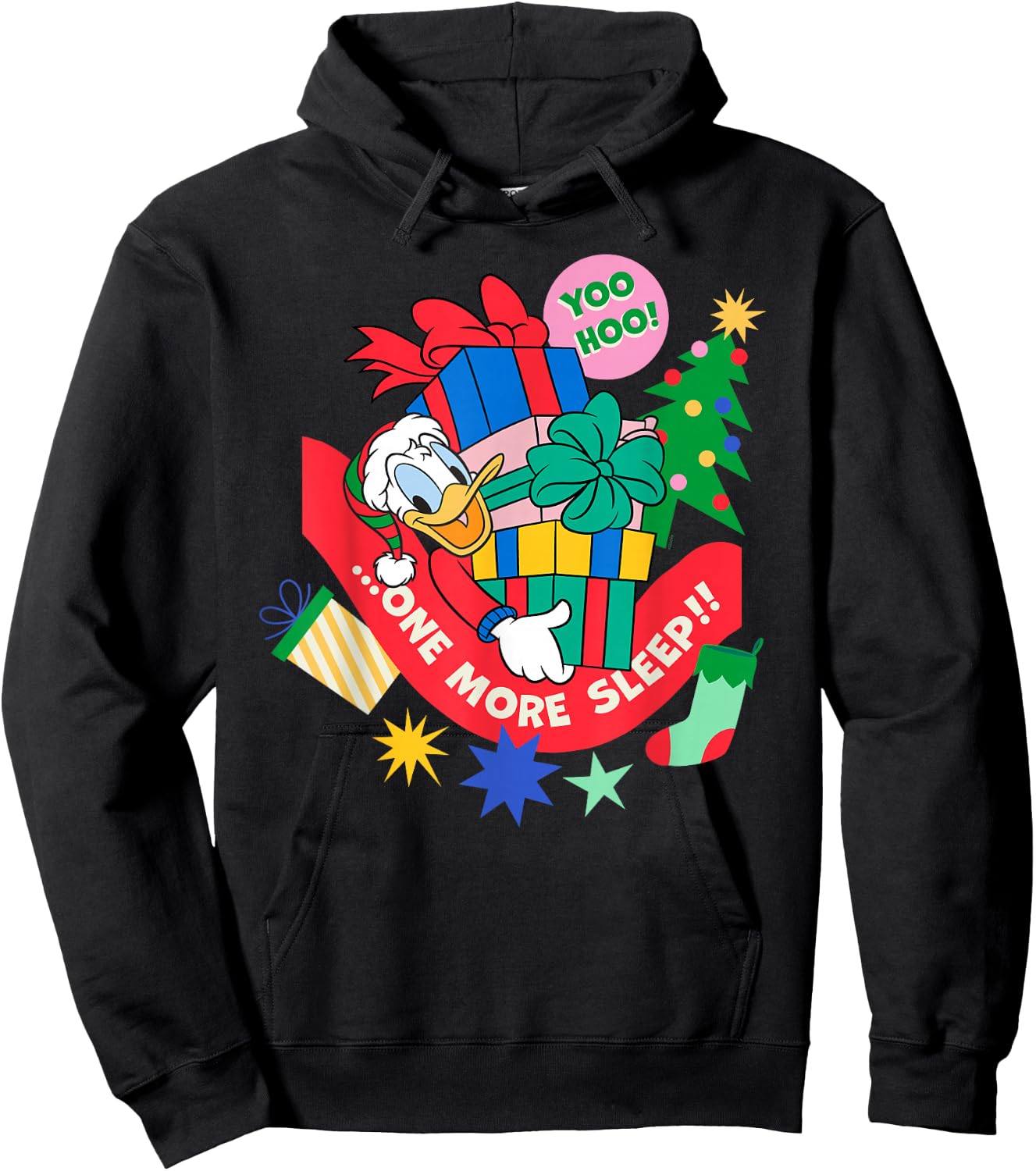 Disney Donald Duck Christmas Holiday One More Sleep Hoodie - Hoodie | Black