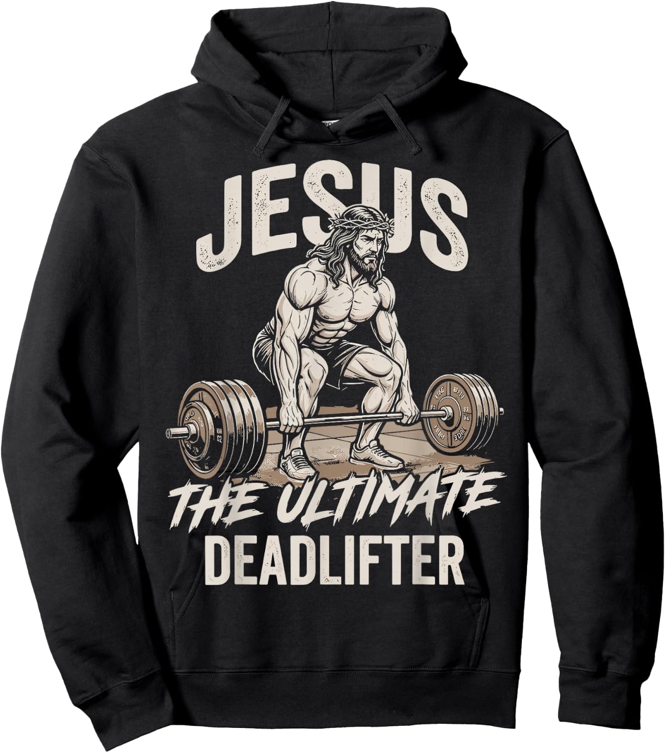 Jesus The Ultimate Deadlifter Christian Gym Powerlifting Hoodie - Hoodie | Black