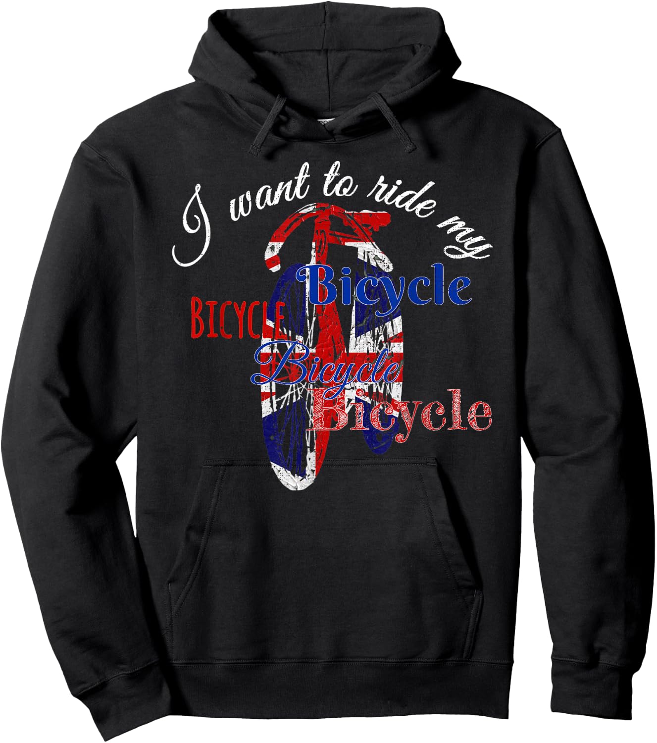 I want to ride my Bicycle, Bicycle Bicycle Queen Pride Hoodie - Hoodie | Black