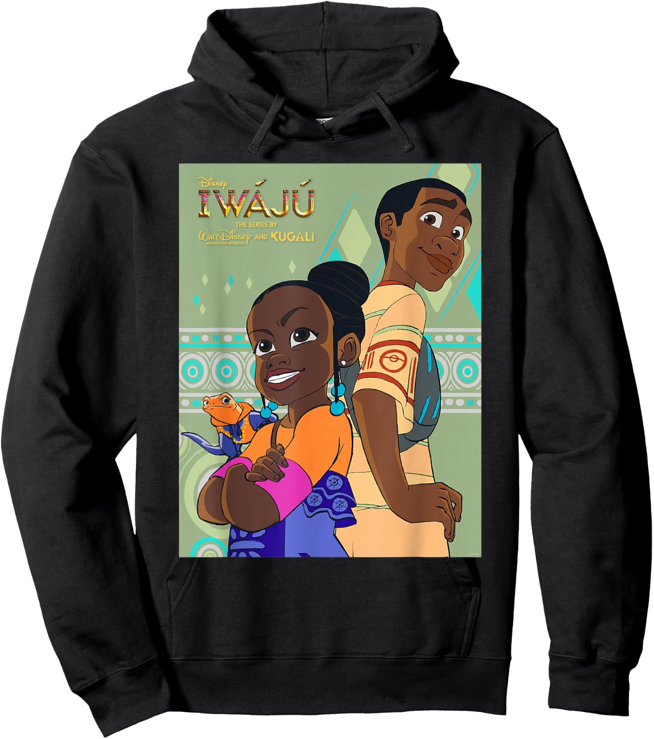 Disney Iwáju Animated Series Tola Kole and Otin Disney+ Hoodie - Hoodie | Black