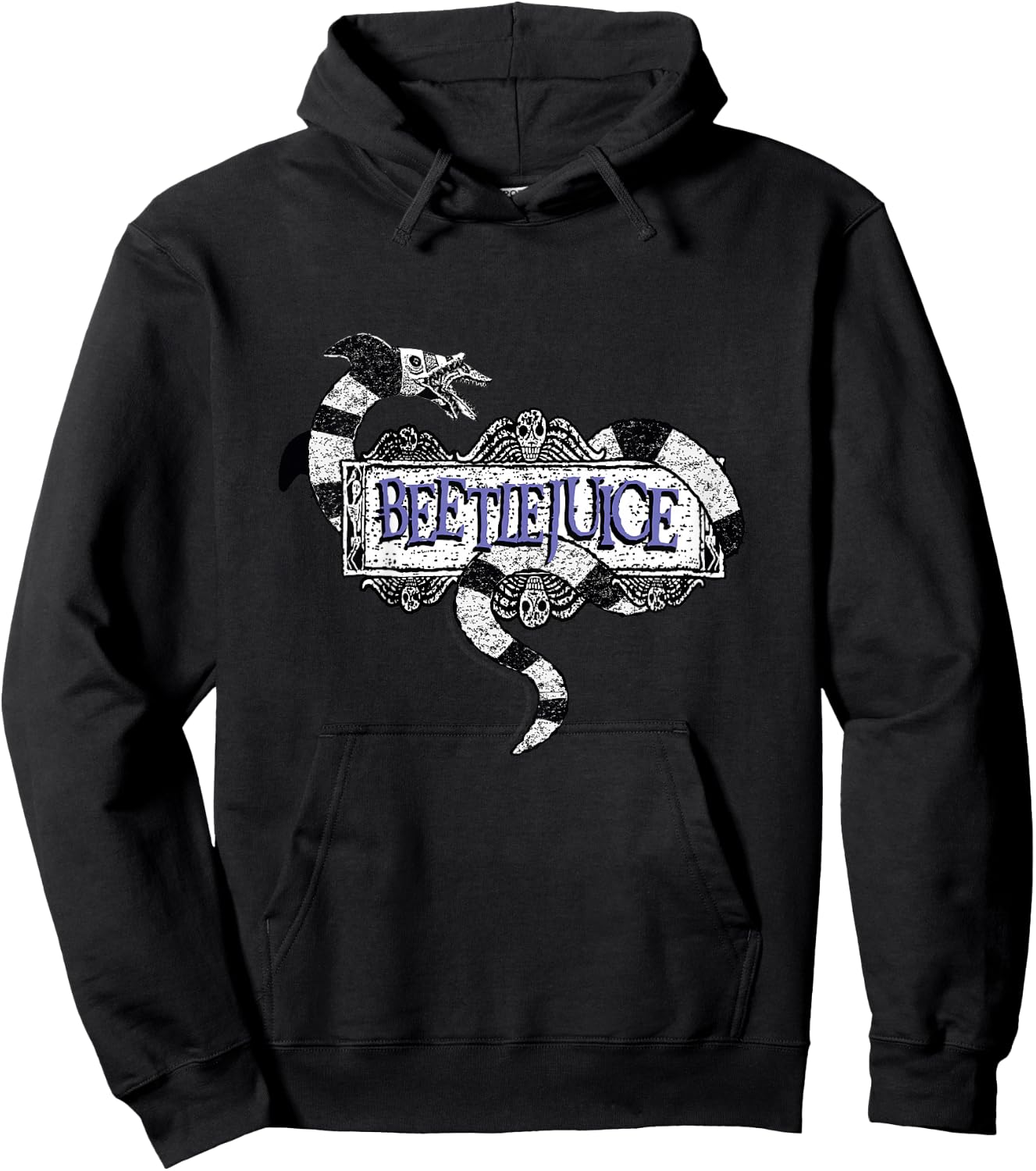 Kids Beetlejuice Sandworm Text Logo Kids Hoodie - Hoodie | Black