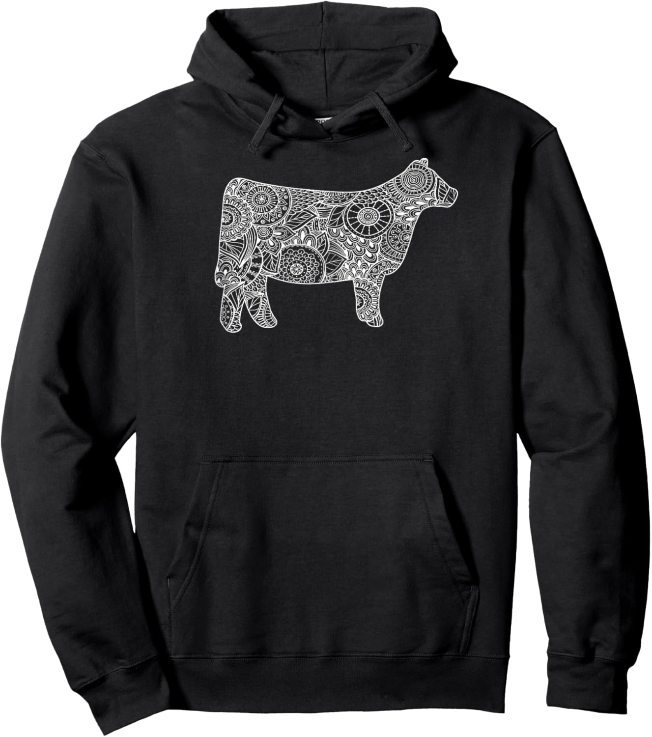 Cow Mandala Shirt - Trendy for Cattle Beef Livestock Show Hoodie - Hoodie | Black