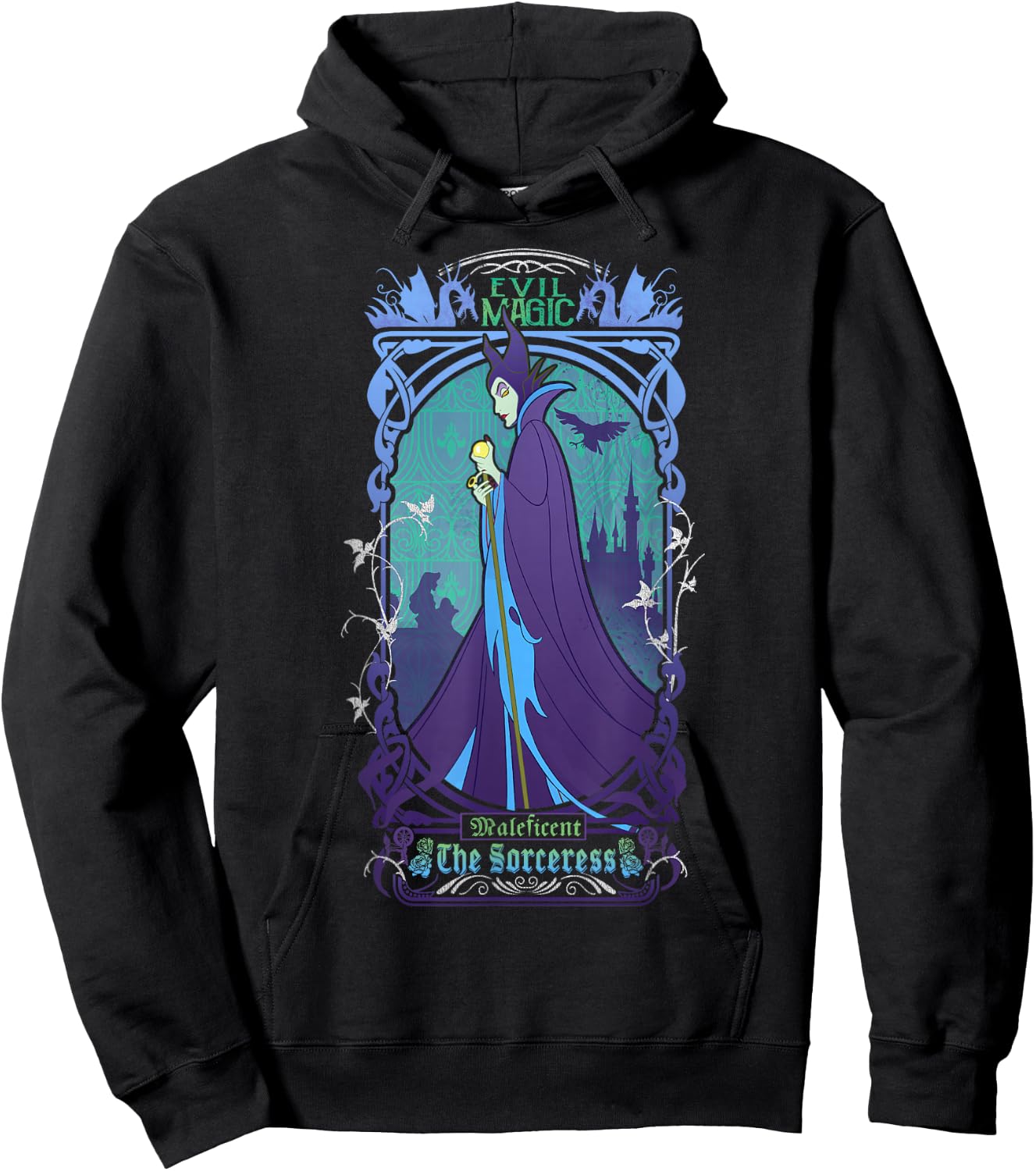 Disney Maleficent The Sorceress Deep Purple Graphic Hoodie - Hoodie | Black