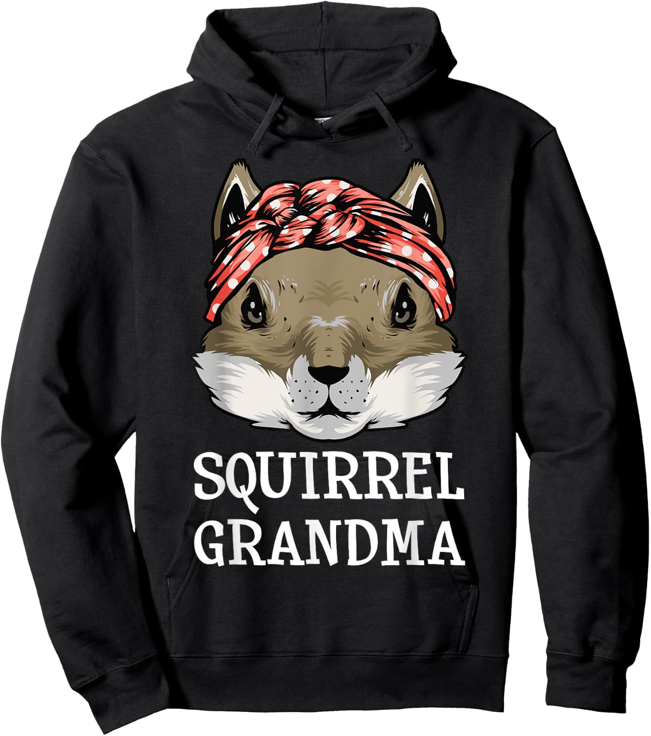 Funny Squirrel Grandma Rodent Chipmunks Lover Grandmom Women Hoodie - Hoodie | Black