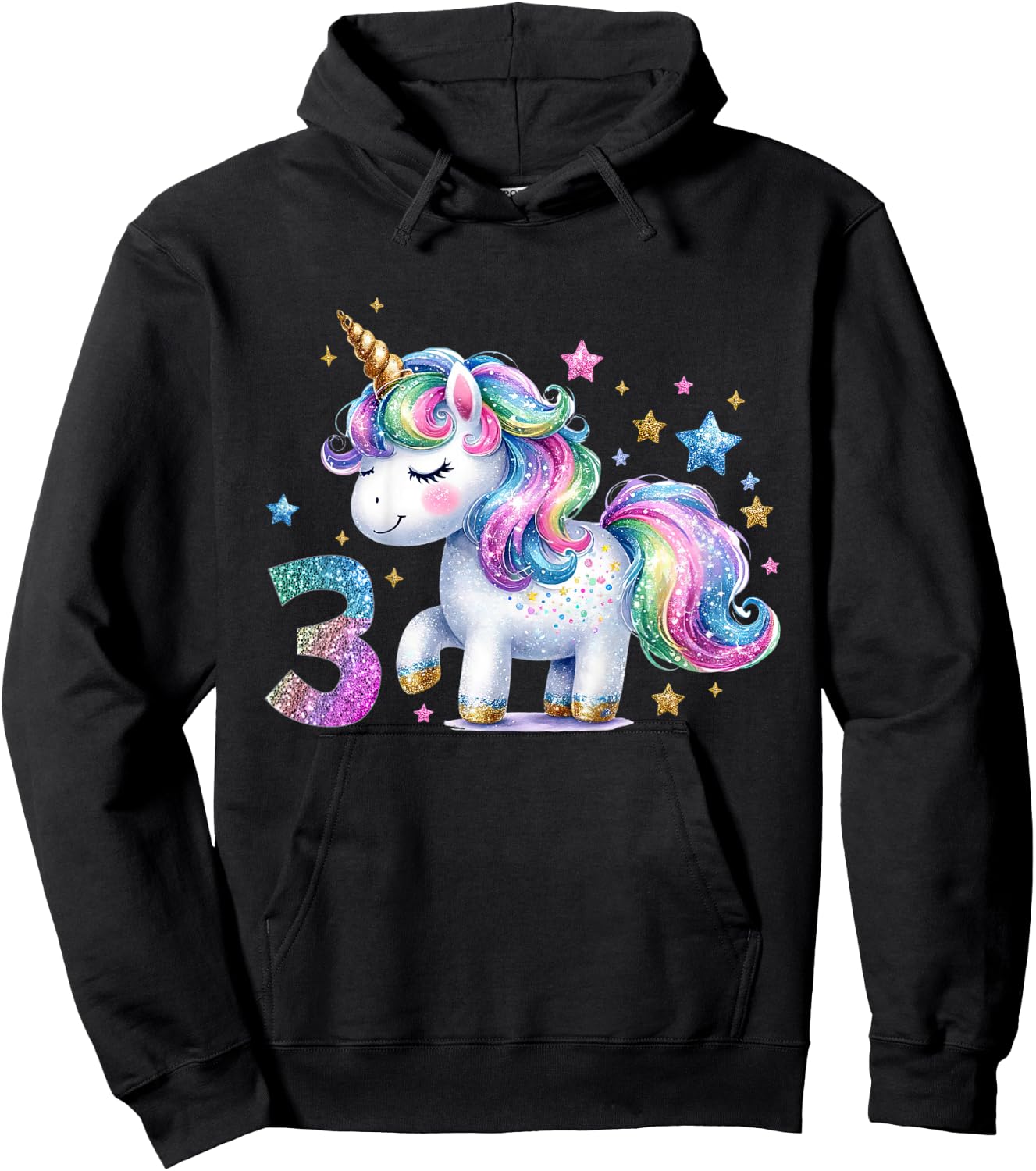 3 Geburtstag Mädchen Geschenke 3 Jahre Alt Einhorn Outfit Hoodie - Hoodie | Black