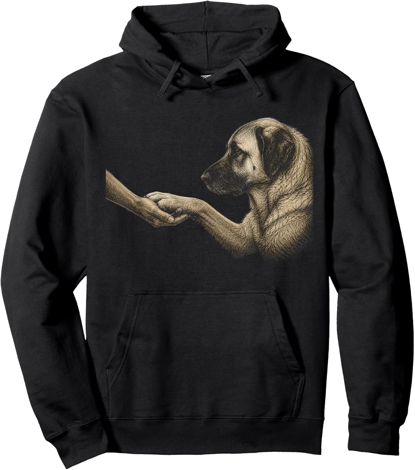 Anatolian Shepherd Dog Lover Paw Artwork Design Hoodie - Hoodie | Black