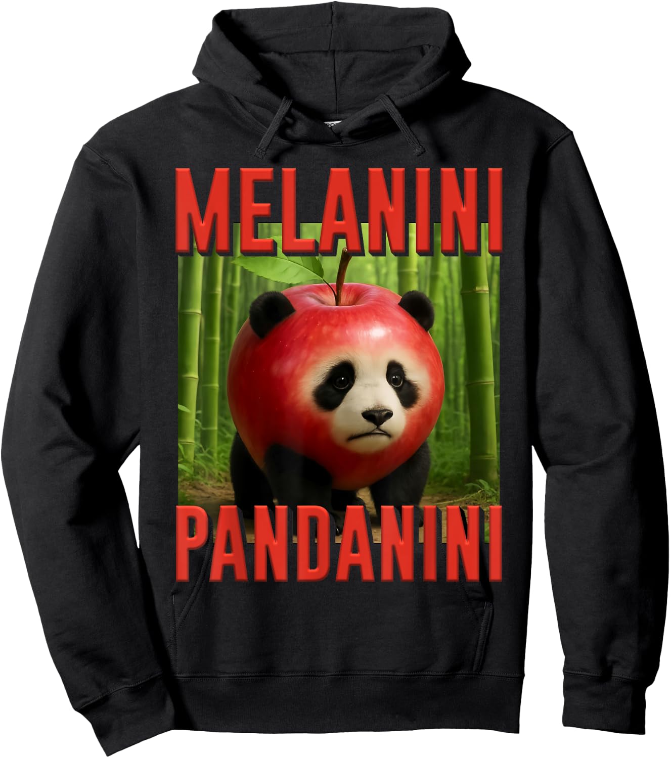 Melanini Pandanini AI Monster Italian Brainrot Kids Boys Hoodie - Hoodie | Black