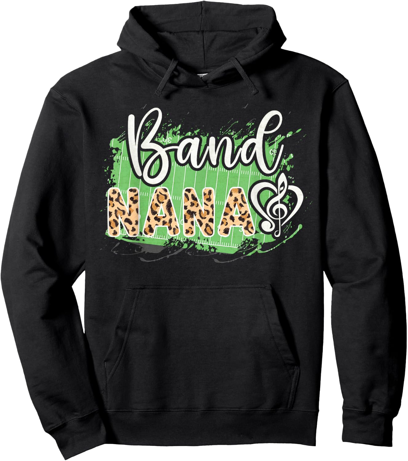 Band Nana Marching Band Nana Grandma Leopard Hoodie - Hoodie | Black