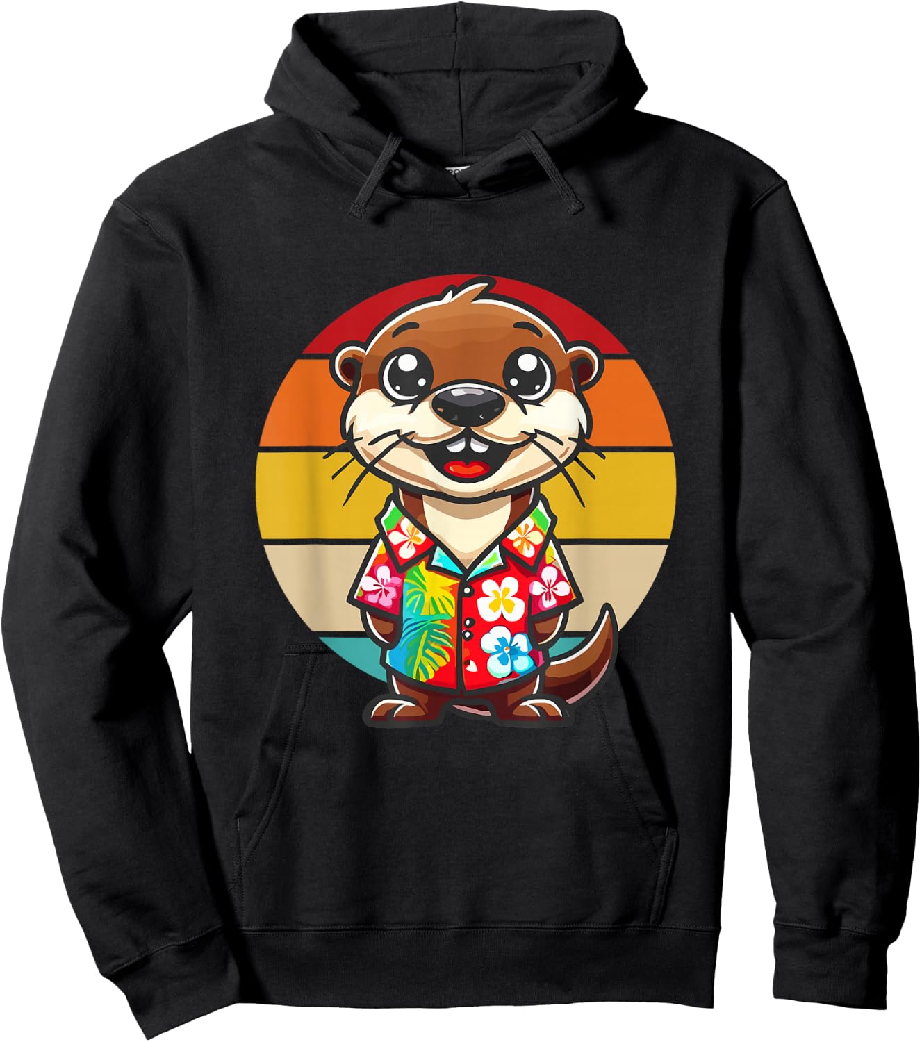 Summer Otter Hawaiian Hoodie - Hoodie | Black