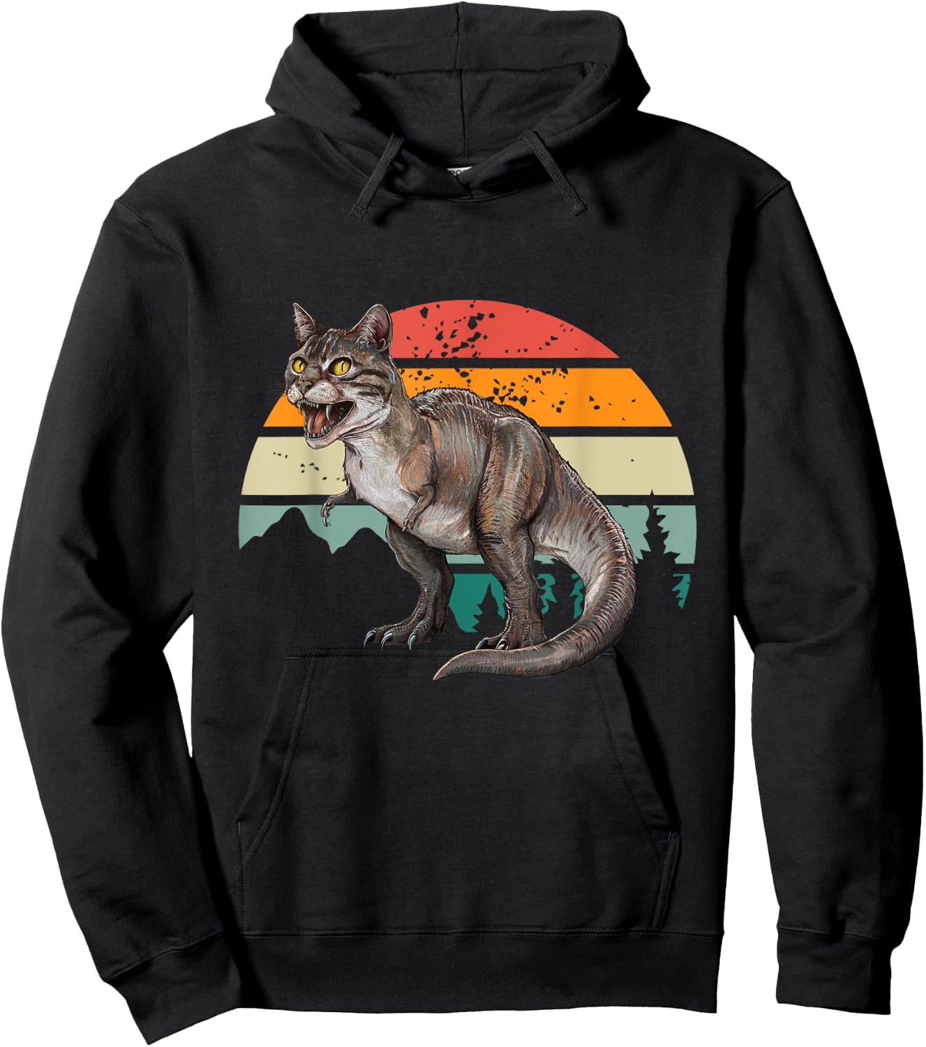 Catosaurus Rex Cat T-Rex Tyrannosaurus Funny Men Women Kids Hoodie - Hoodie | Black