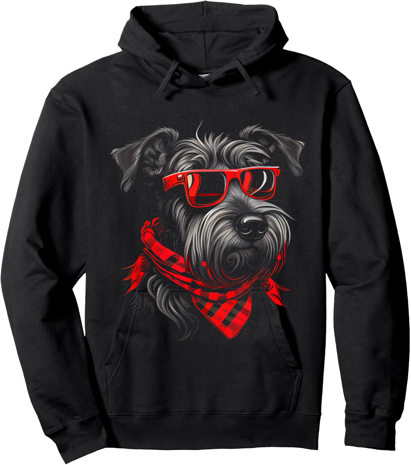 Miniature Schnauzer Sunglasses Bandana Hoodie - Hoodie | Black