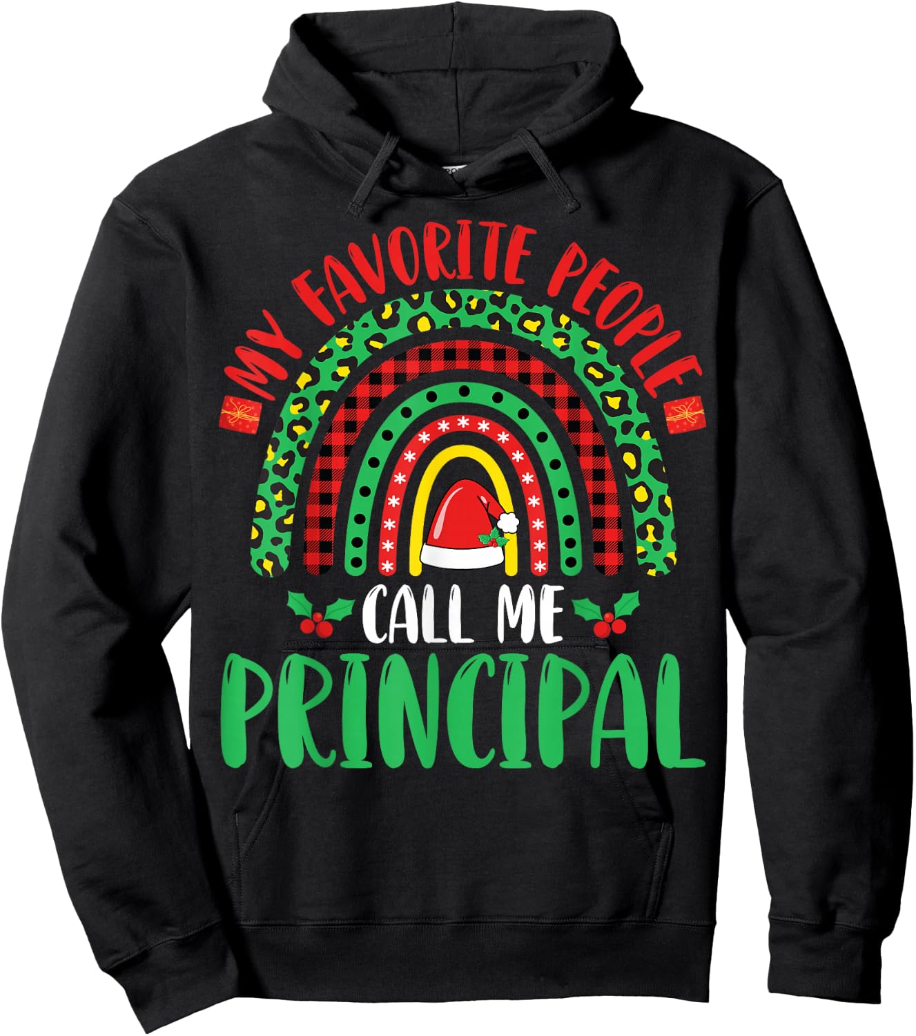 Principal Christmas Gifts Co. My Favorite People Call Me Principal Xmas Party Black Hoodie - Hoodie | Black