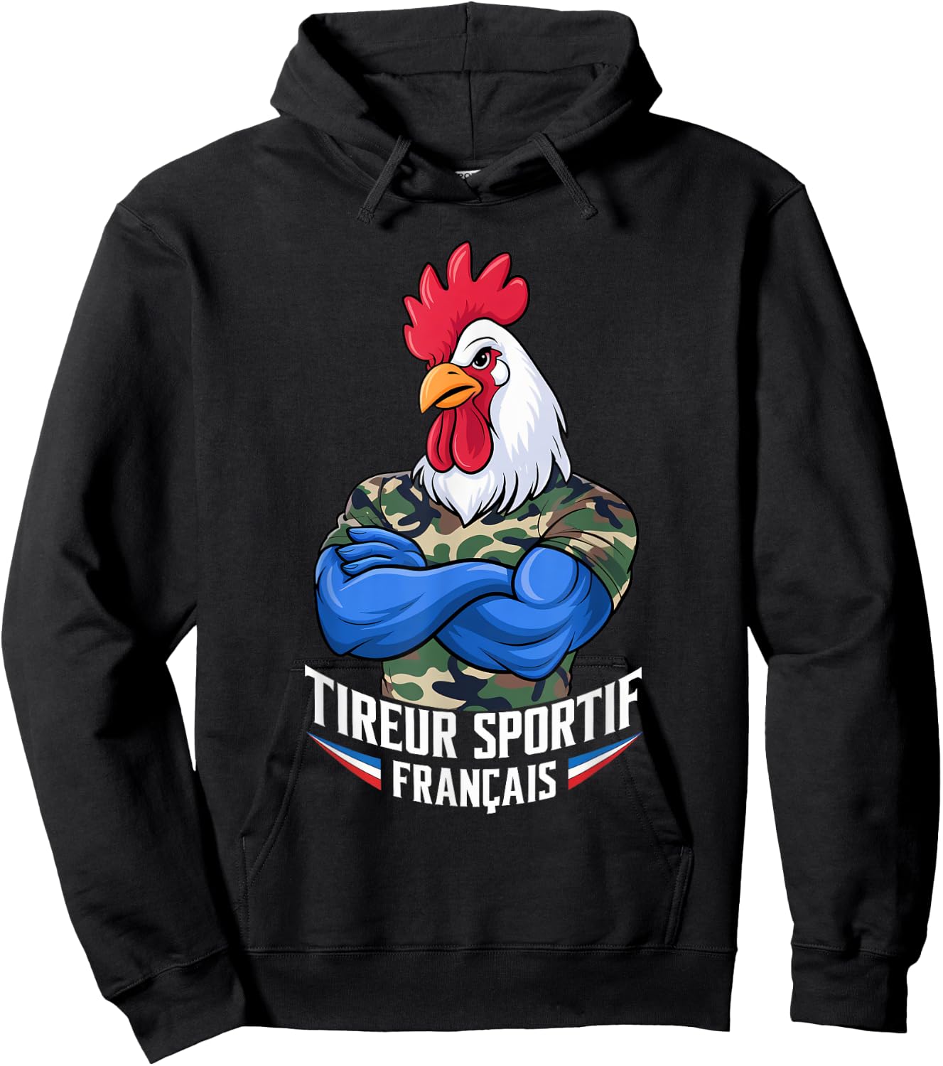 French Sporty Shooter, Shooting Stand Humor Airsoft Pride , Black, S Hoodie - Hoodie | Black