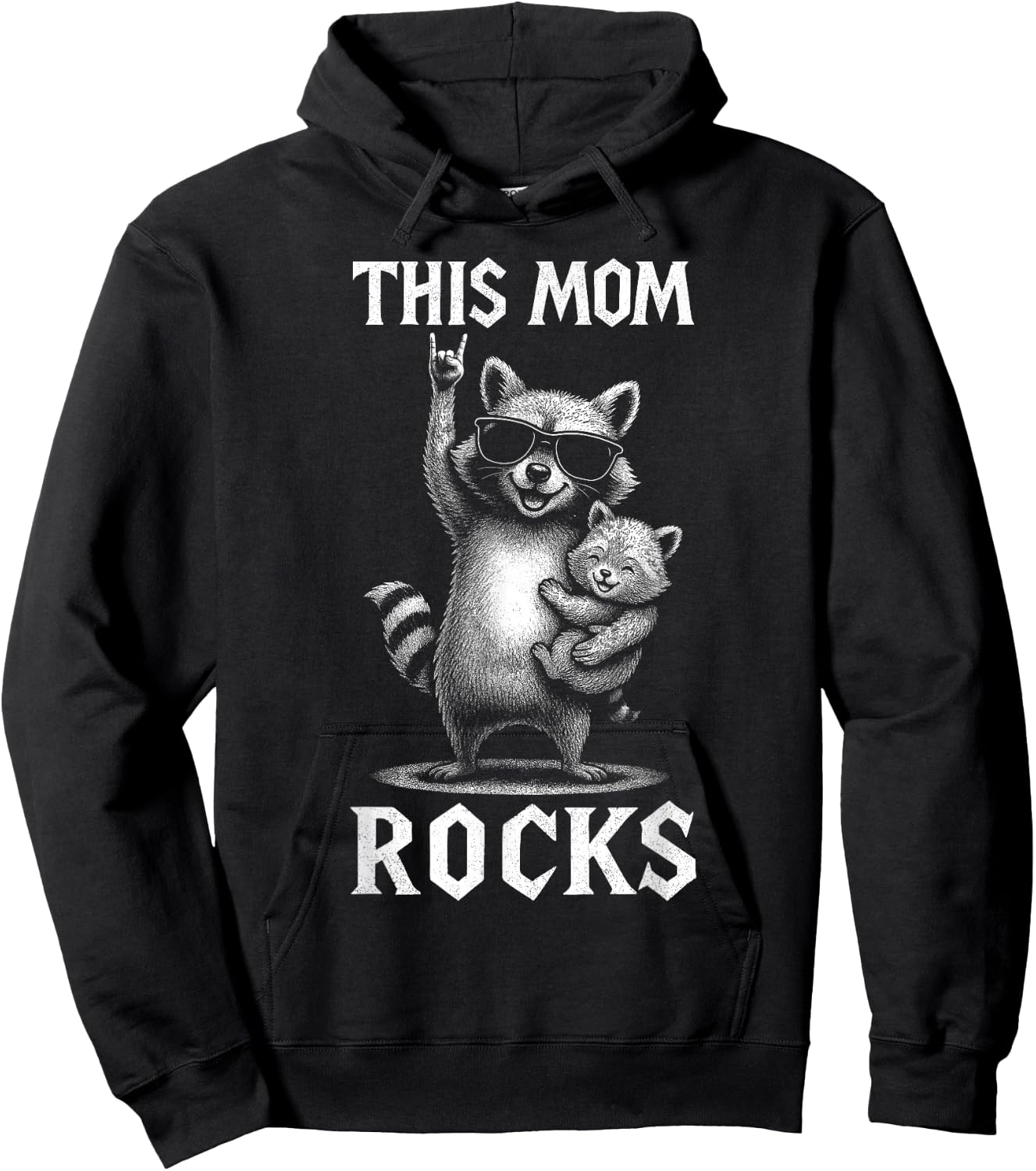 Mother's Day Gifts Raccoon Novelty Funny Mother's Day Hoodie - Hoodie | Black