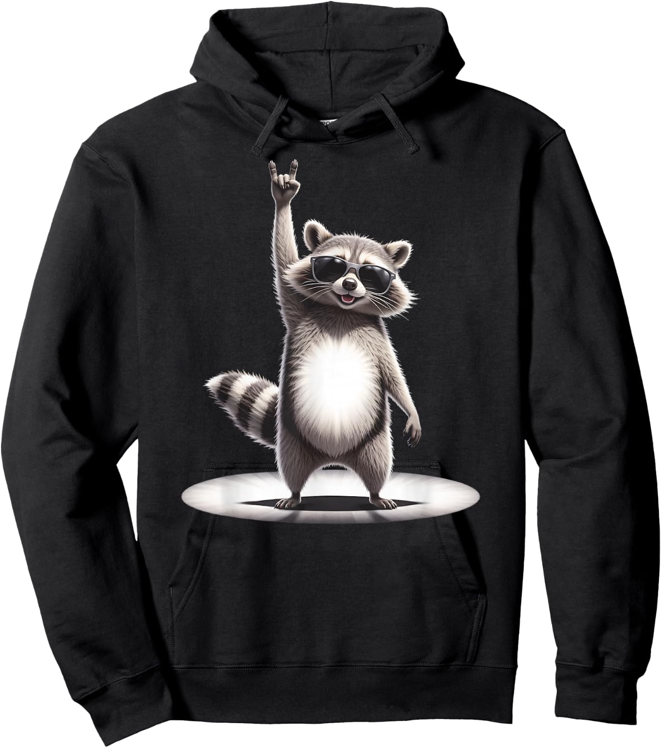 Funny Washbear Rock Music X Retro Rocker Racoon Pedro , black Hoodie - Hoodie | Black