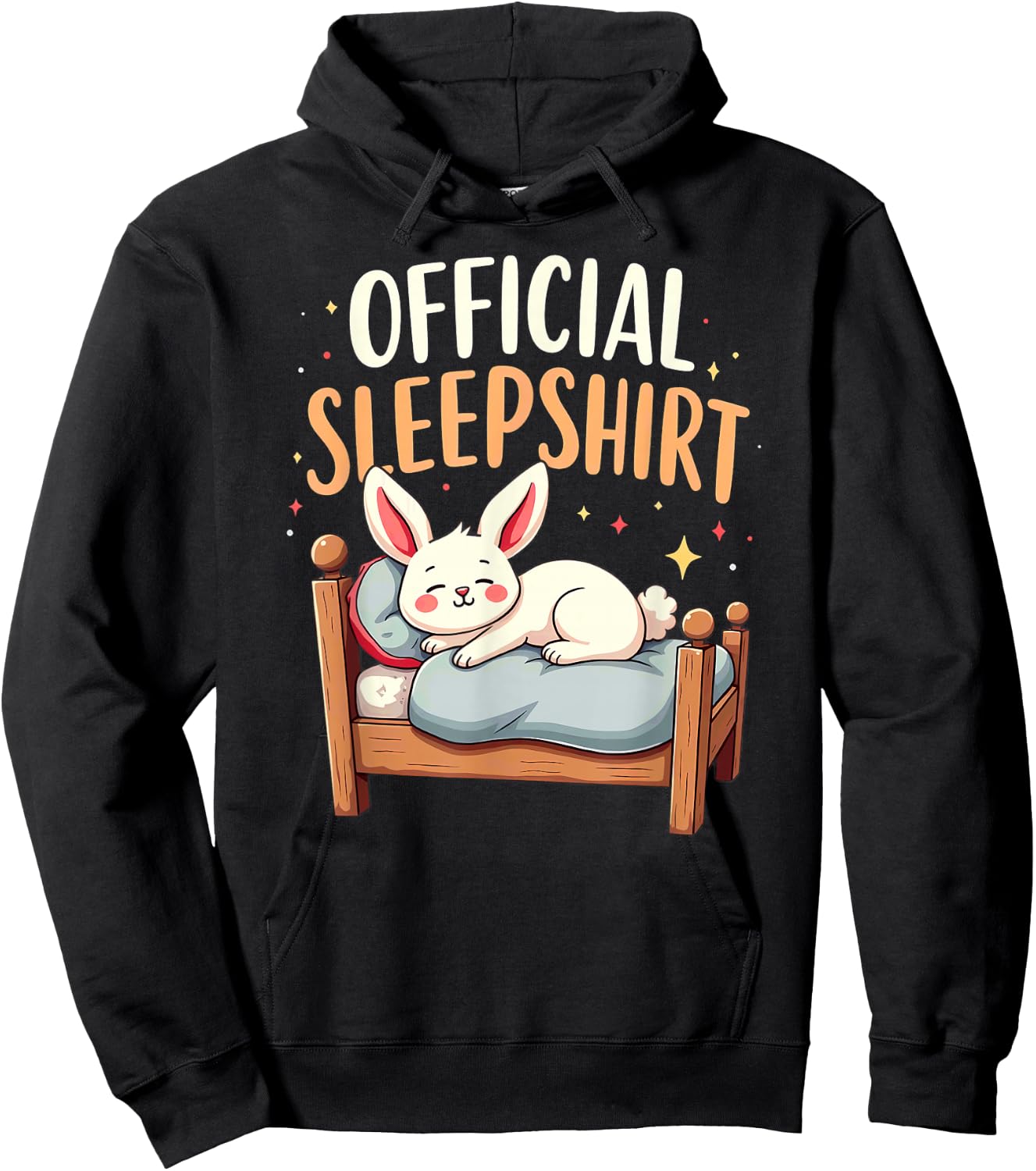 Official Sleepshirt Bunny Rabbit Sleeping Hoodie - Hoodie | Black