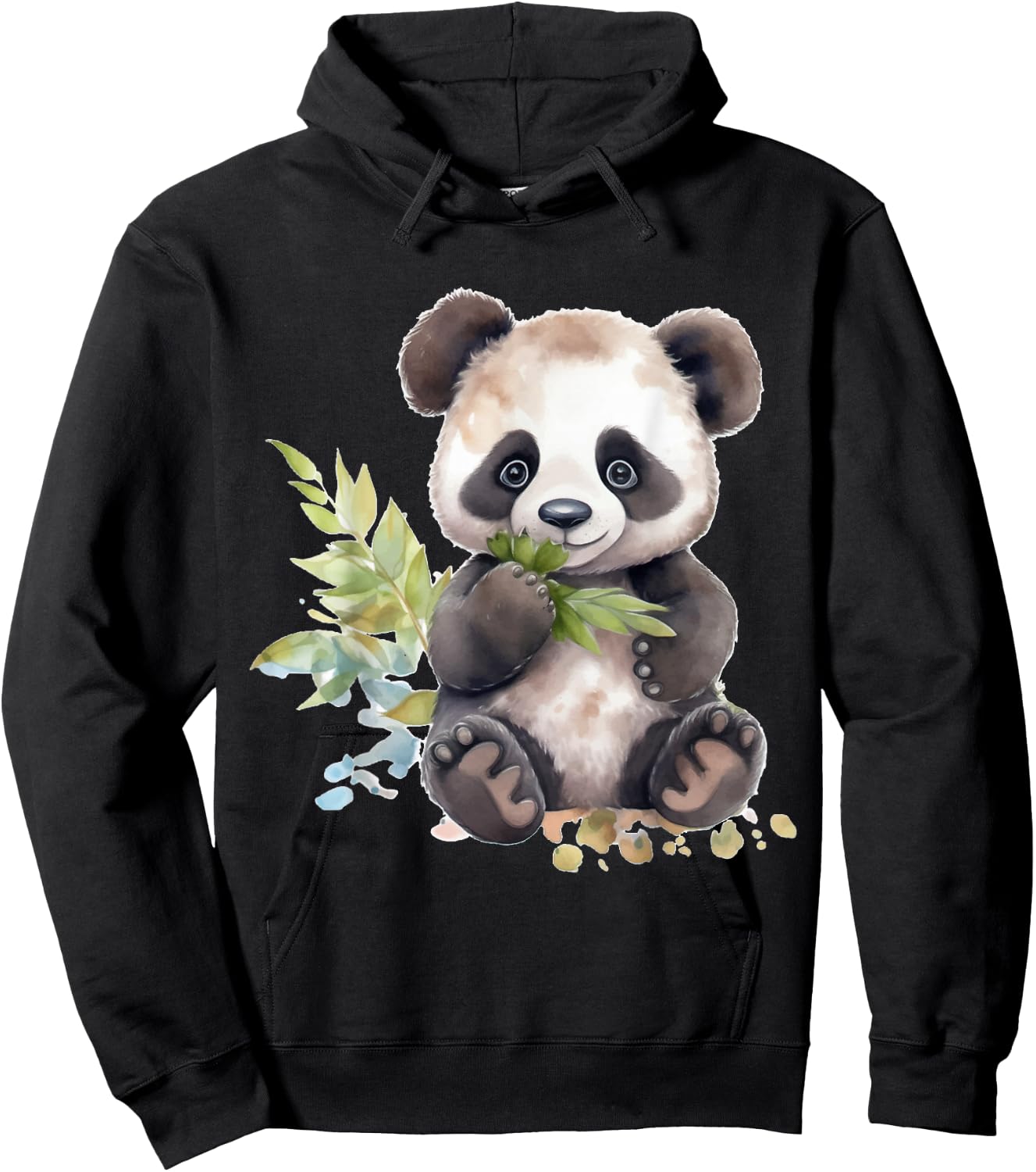 Watercolor Panda Hoodie - Hoodie | Black