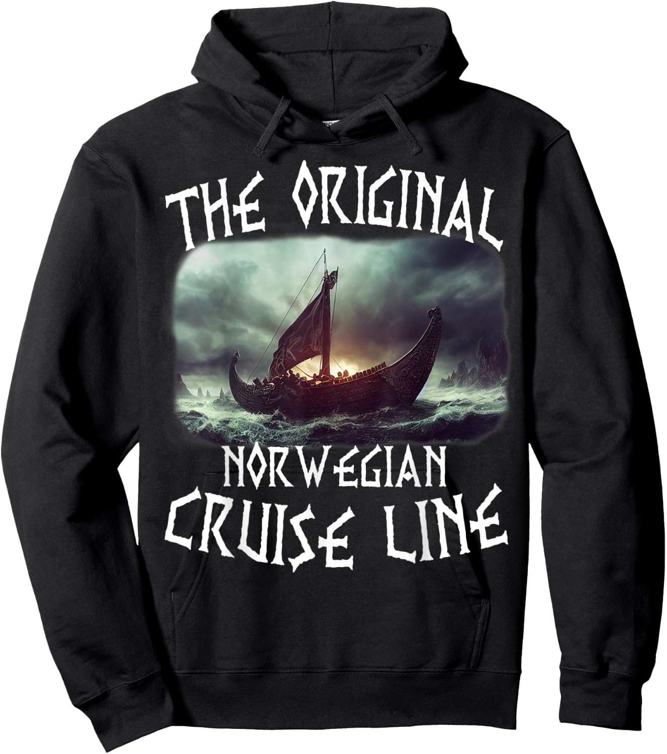 Norse Mythology Original Norwegian Cruise Line Viking Ship Hoodie - Hoodie | Black
