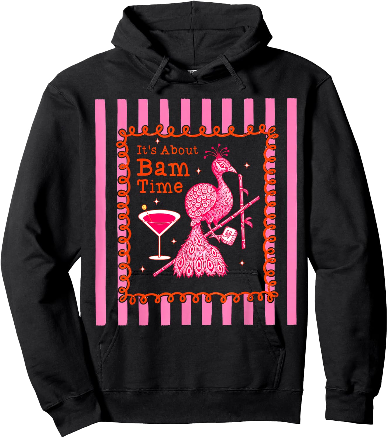 It's About Bam Time Mahjong Player Funny Peacock Men Women Hoodie - Hoodie | Black