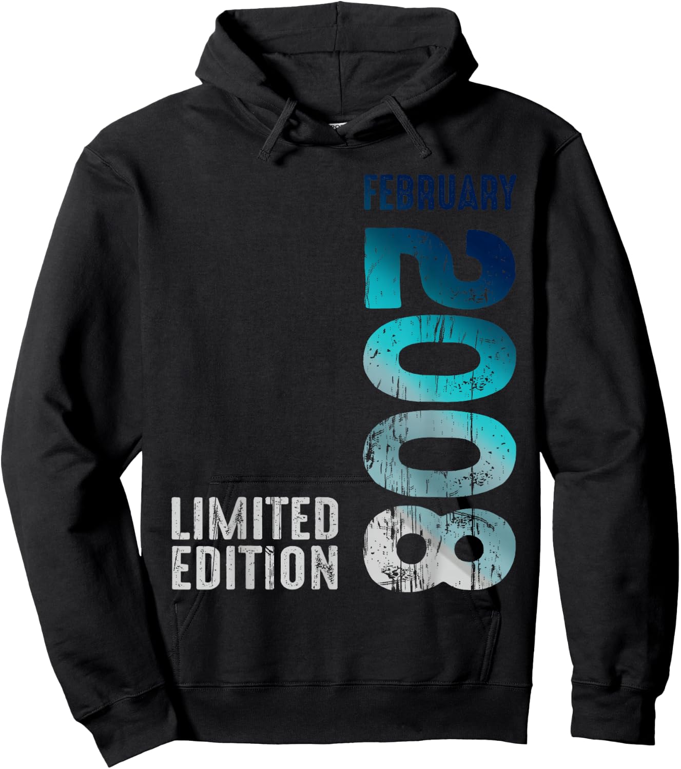 February 2008 Year 2008 Retro 2008 Vintage Limited Edition , black Hoodie - Hoodie | Black