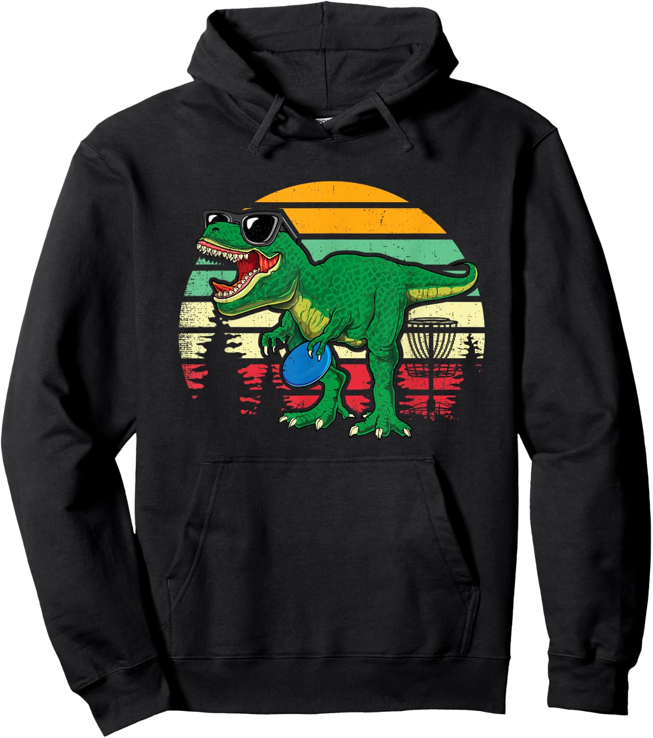 Frisbees Dino Cute T Rex Dinosaur Kids Boys Disc Golf Gift Hoodie - Hoodie | Black