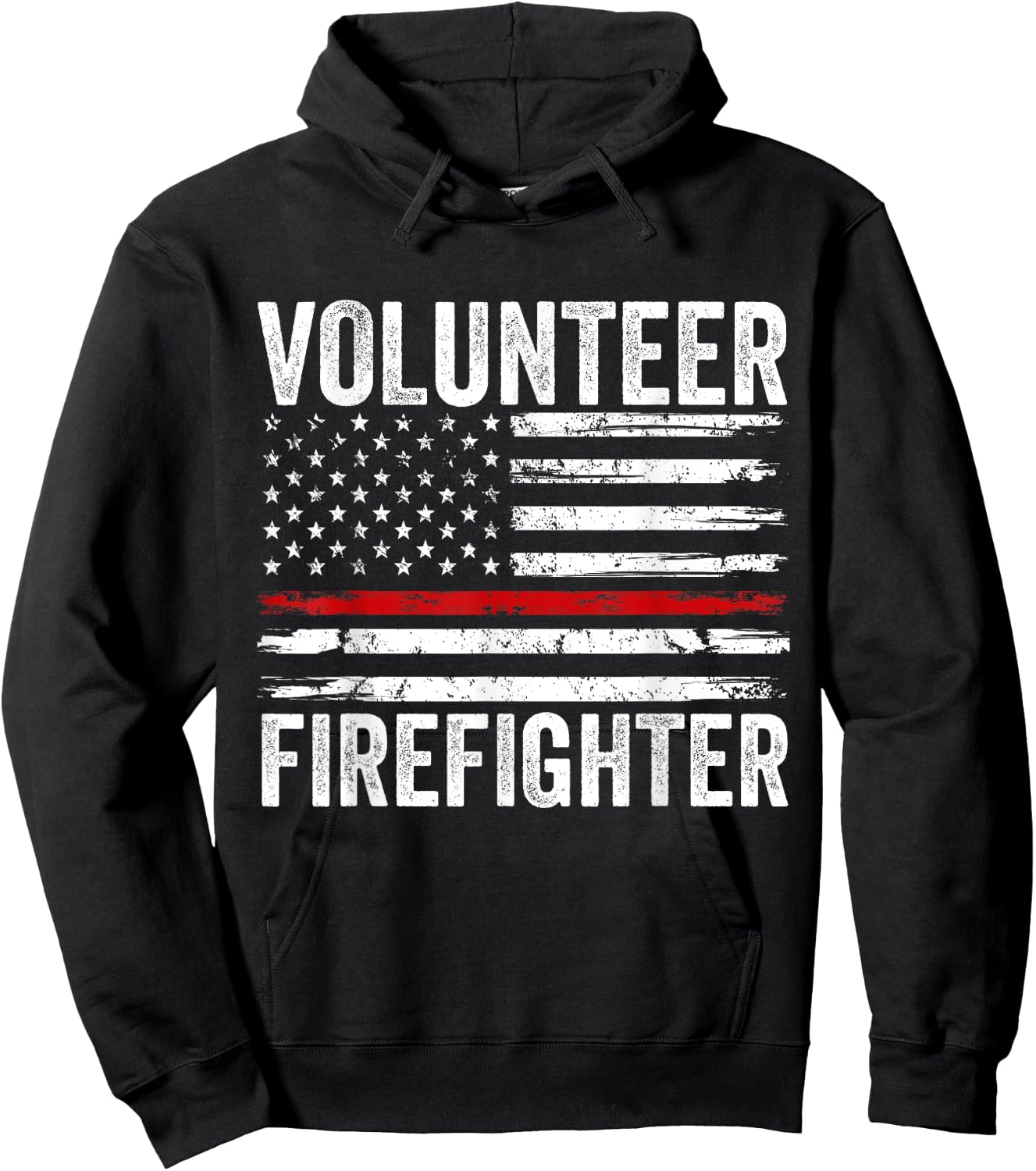 Volunteer Firefighter Men Women Funny Fireman Firewoman Dad Hoodie - Hoodie | Black