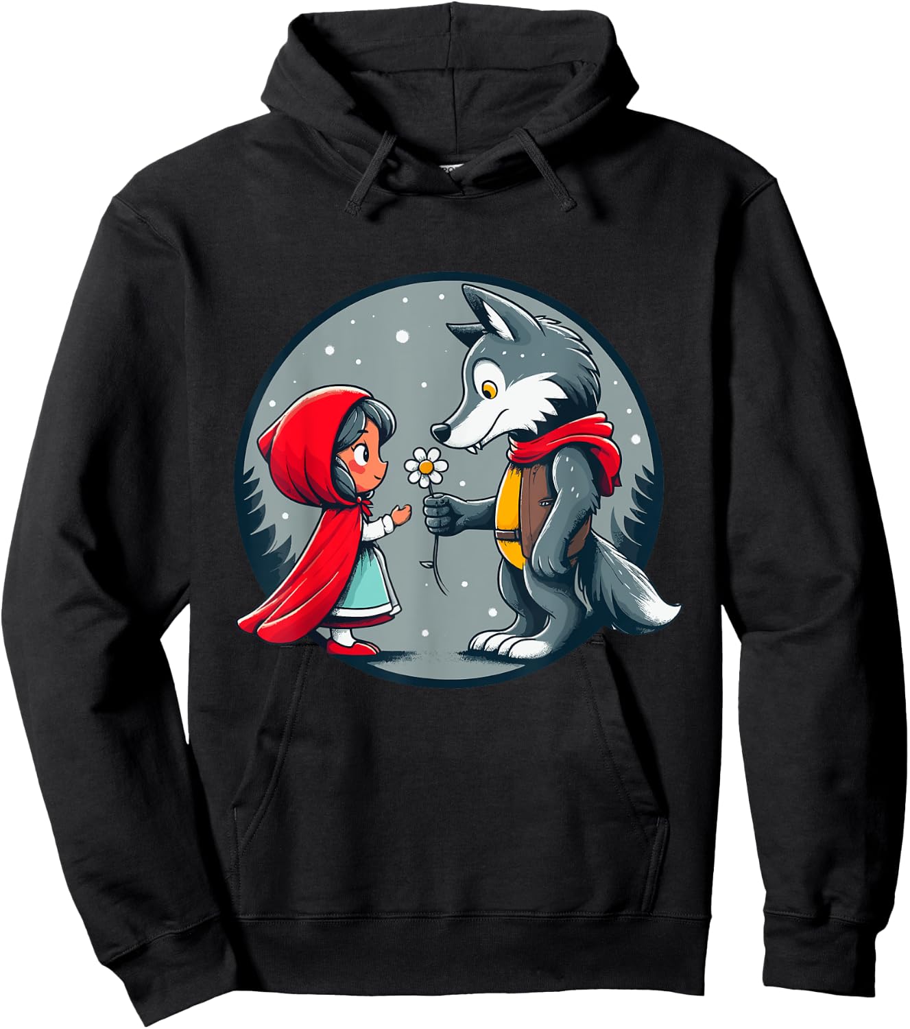 Little Red Riding Hood Wolf Fairy Tale Forest Children Cute Hoodie - Hoodie | Black