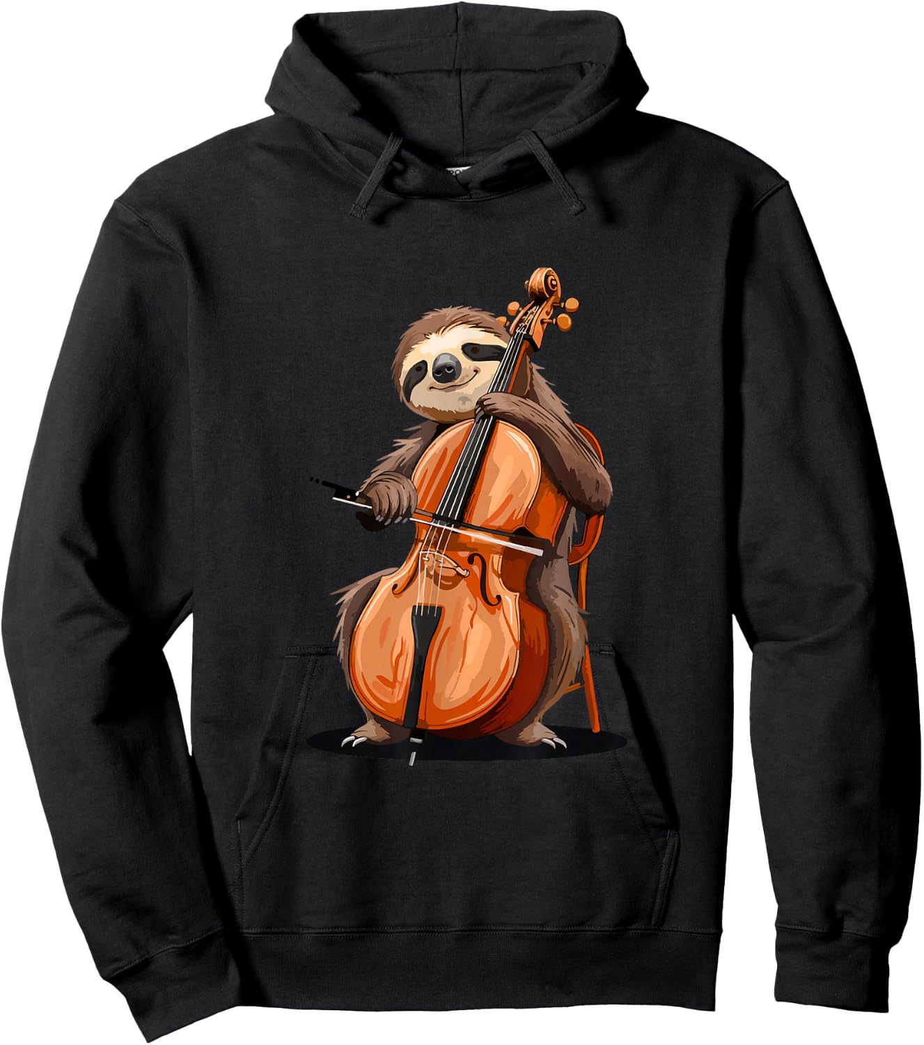 Sloth Playing Cello Hoodie - Hoodie | Black