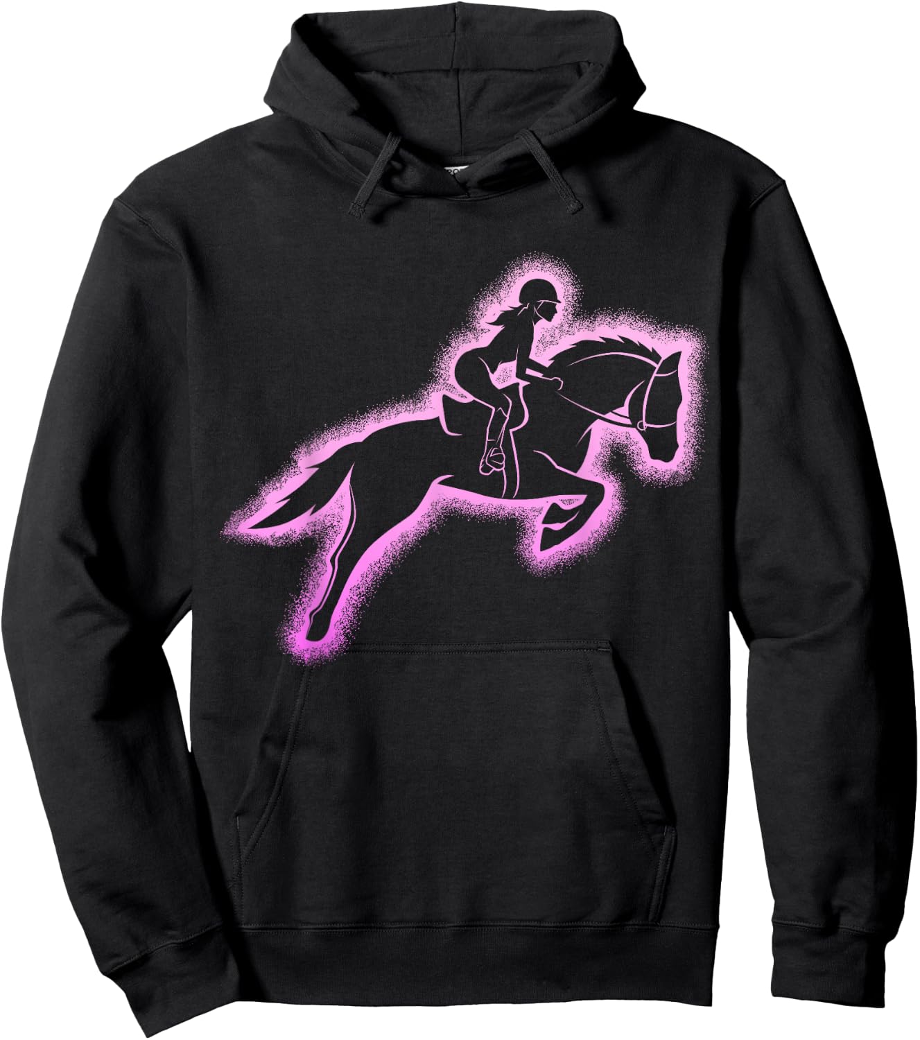 Horse Woman Girl Riding Horses , Black, S Hoodie - Hoodie | Black