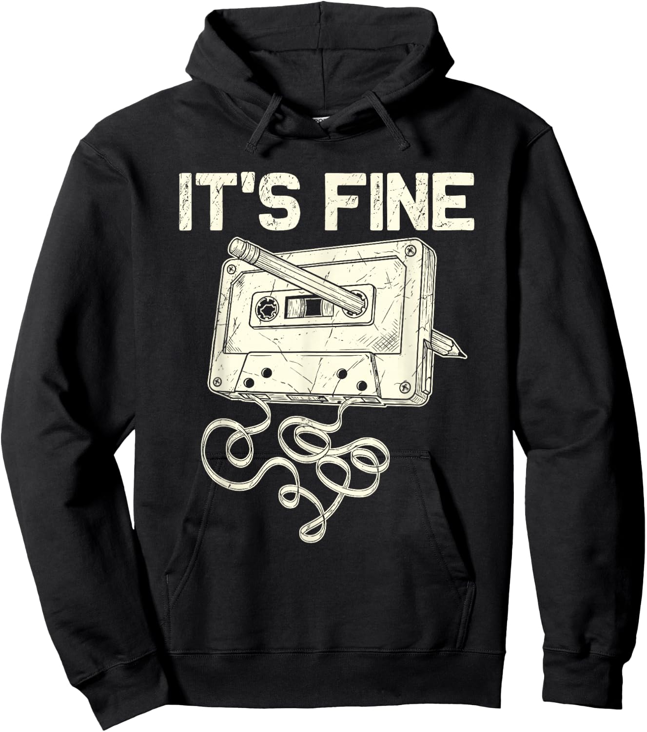 It's Fine Retro Cassette Tape 80's 90's Music Vintage Hoodie - Hoodie | Black