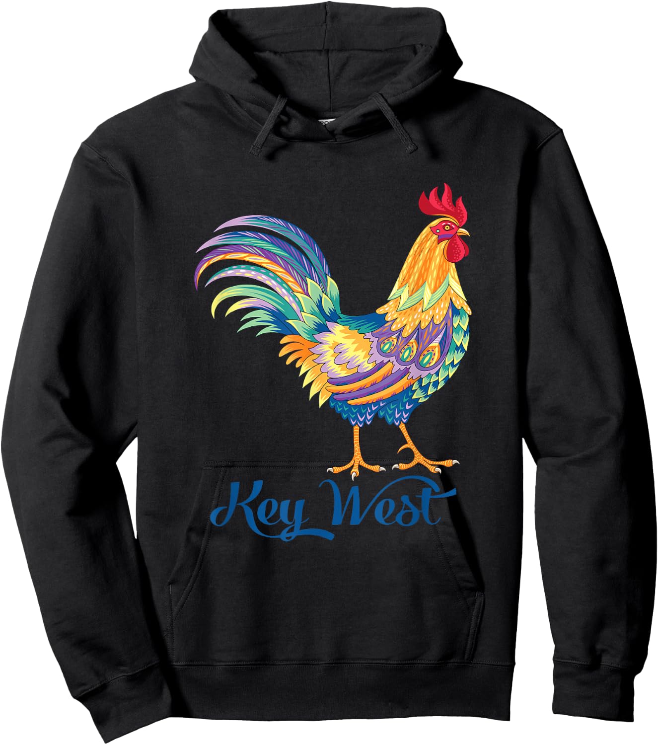 Key West Pretty Rooster Florida keys Hoodie - Hoodie | Black