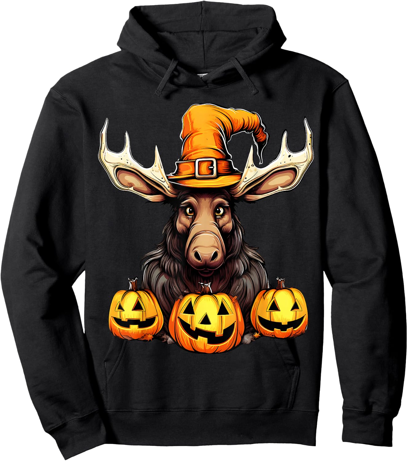 Moose Halloween Costume - Animal Moose Lover Halloween Hoodie - Hoodie | Black