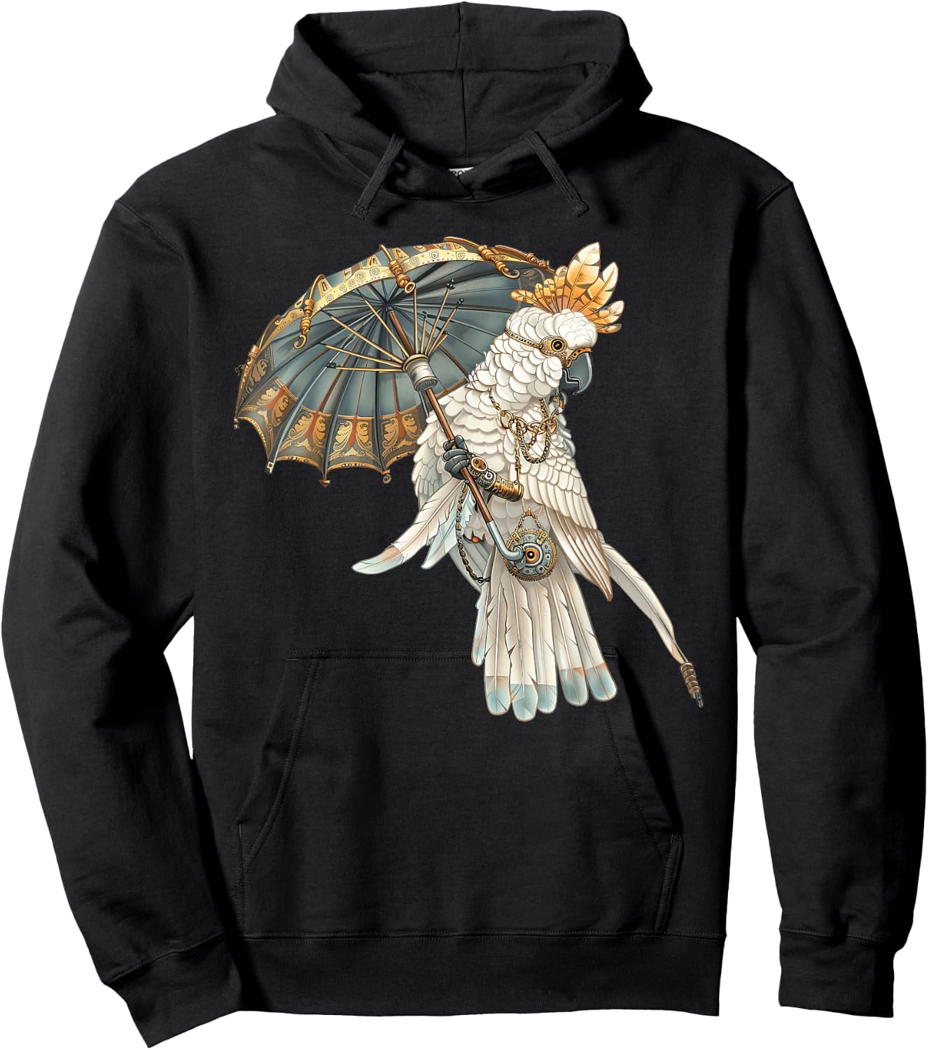 Umbrella Cockatoo Steampunk Hoodie - Hoodie | Black