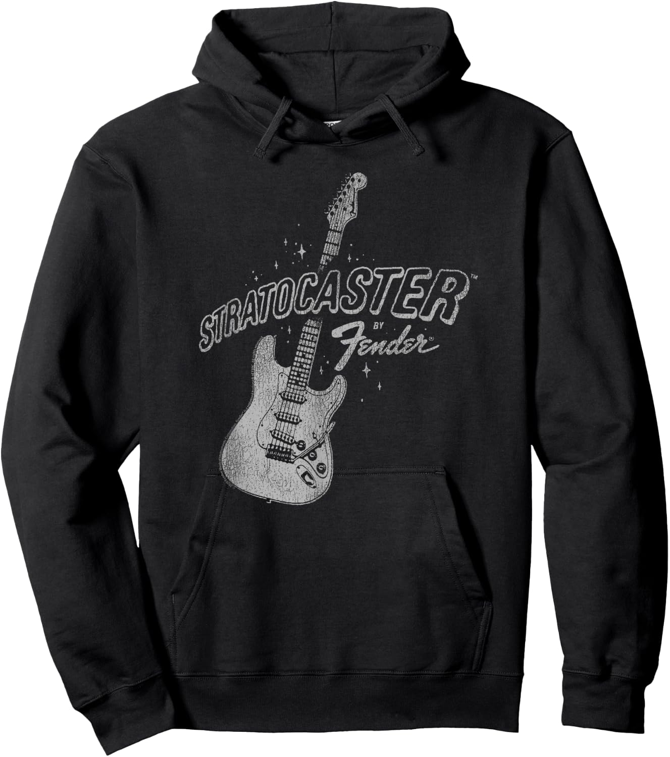 Fender Stratocaster Sparkling Guitar Vintage Poster Hoodie - Hoodie | Black