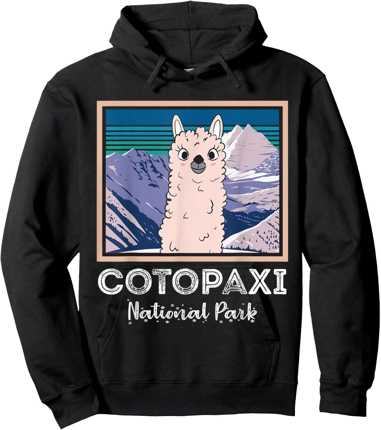 Cute Llama from Ecuador Mountains Cotopaxi National Park Hoodie - Hoodie | Black