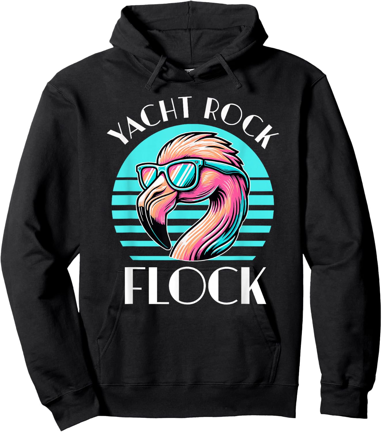 Retro Yacht Rock Flock Hoodie - Hoodie | Black