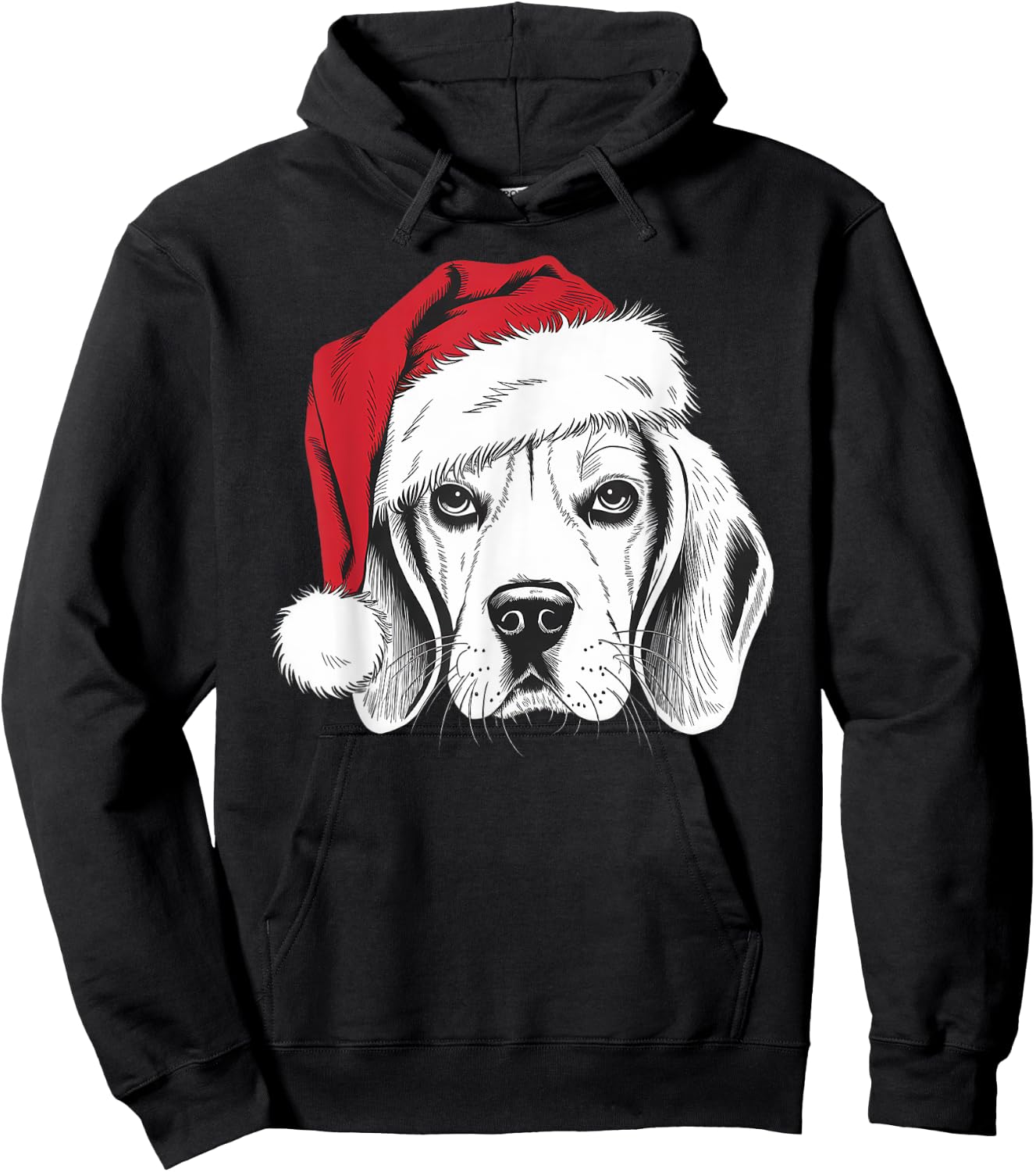 Joyful Beagle Santa Dog on Beagle Christmas Men Women Kids Hoodie - Hoodie | Black