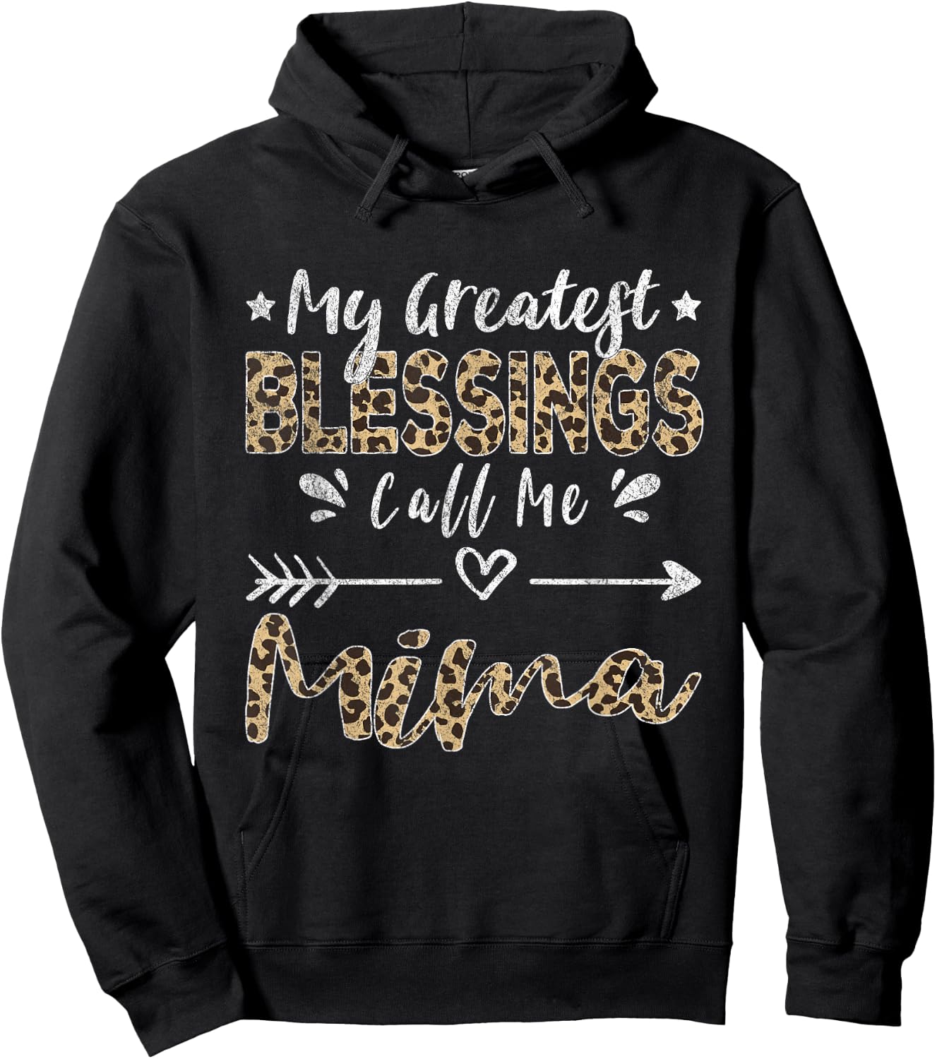 My Greatest Blessings Call Me Mima Leopard Hoodie - Hoodie | Black